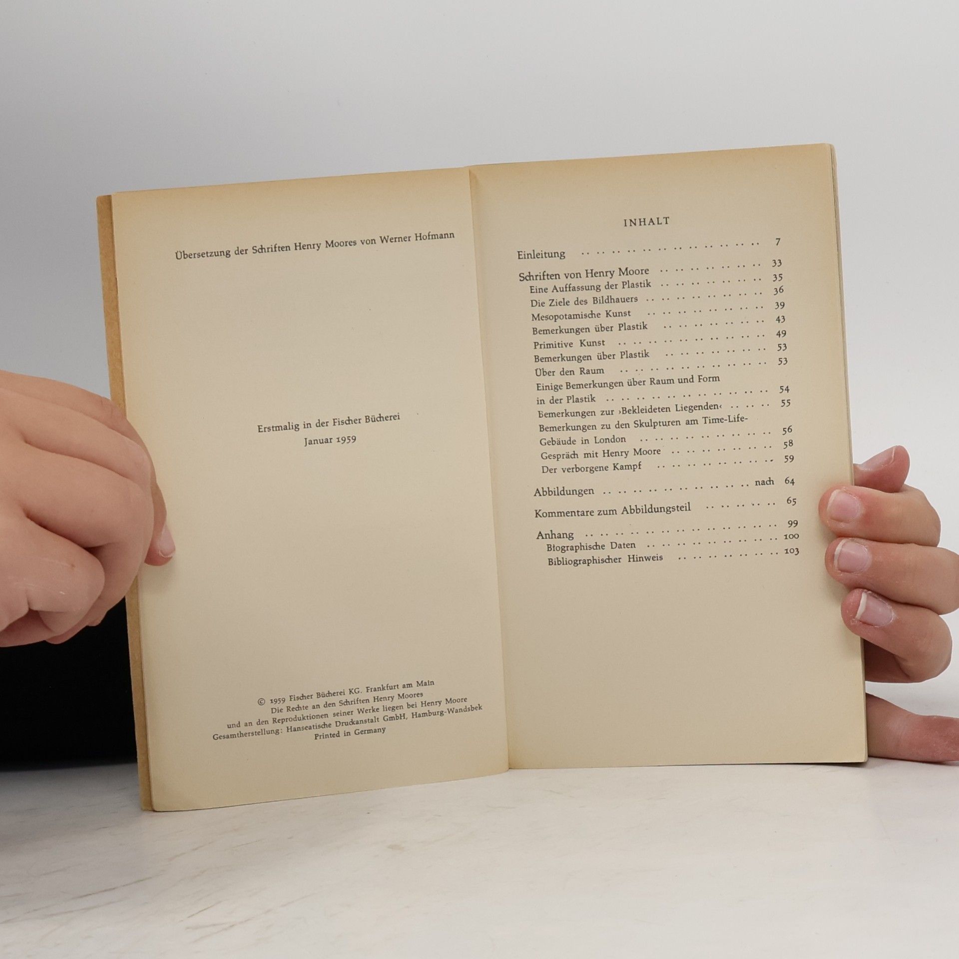 Henry Moore Schriften und Skulpturen