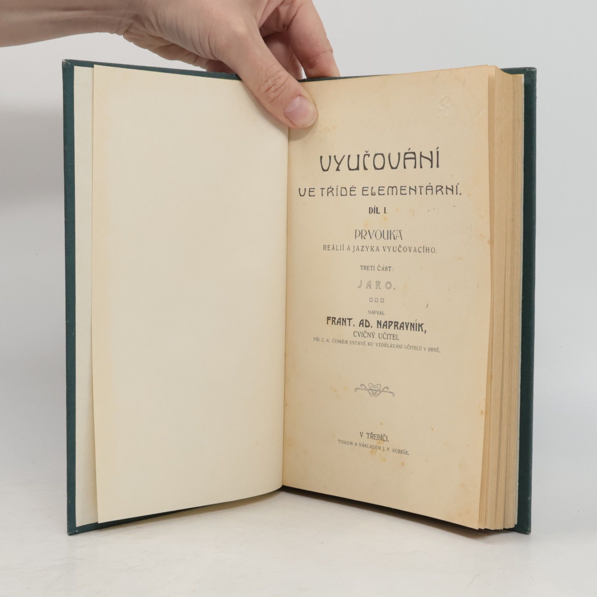 František Adolf Nápravník Vyučování ve třídě elementární I. Jaro
