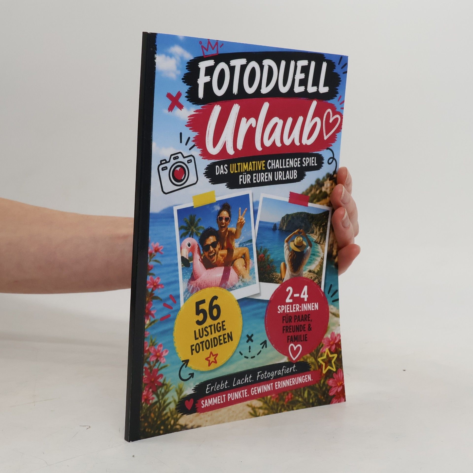 Fotoduell Urlaub - Das ultimative Challenge Spiel für euren Urlaub: 56 kreative und lustige Fotoideen I Das perfekte Reise Geschenk für Paare, Freunde & Familien (2-4 Spieler)