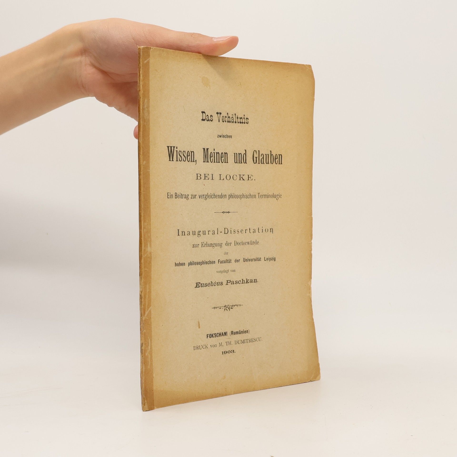 Das Verhältnis zwischen Wissen, Meinen und Glauben BEI LOCKE