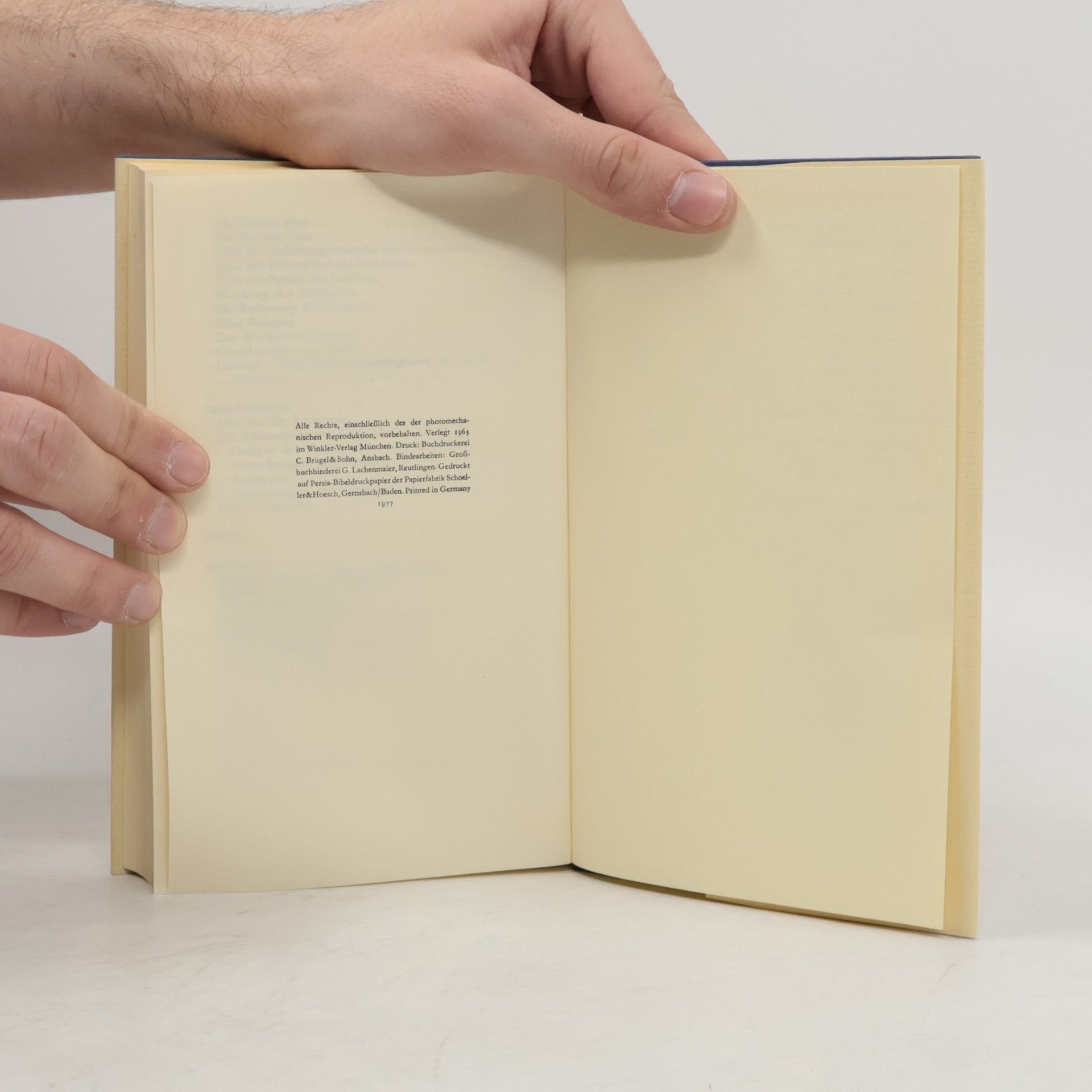 Friedrich Hölderlin Winkler Weltliteratur: Werke, Briefe, Dokumente. Ausgewählt und mit einem Nachwort versehen. Dünndruck-Ausgabe