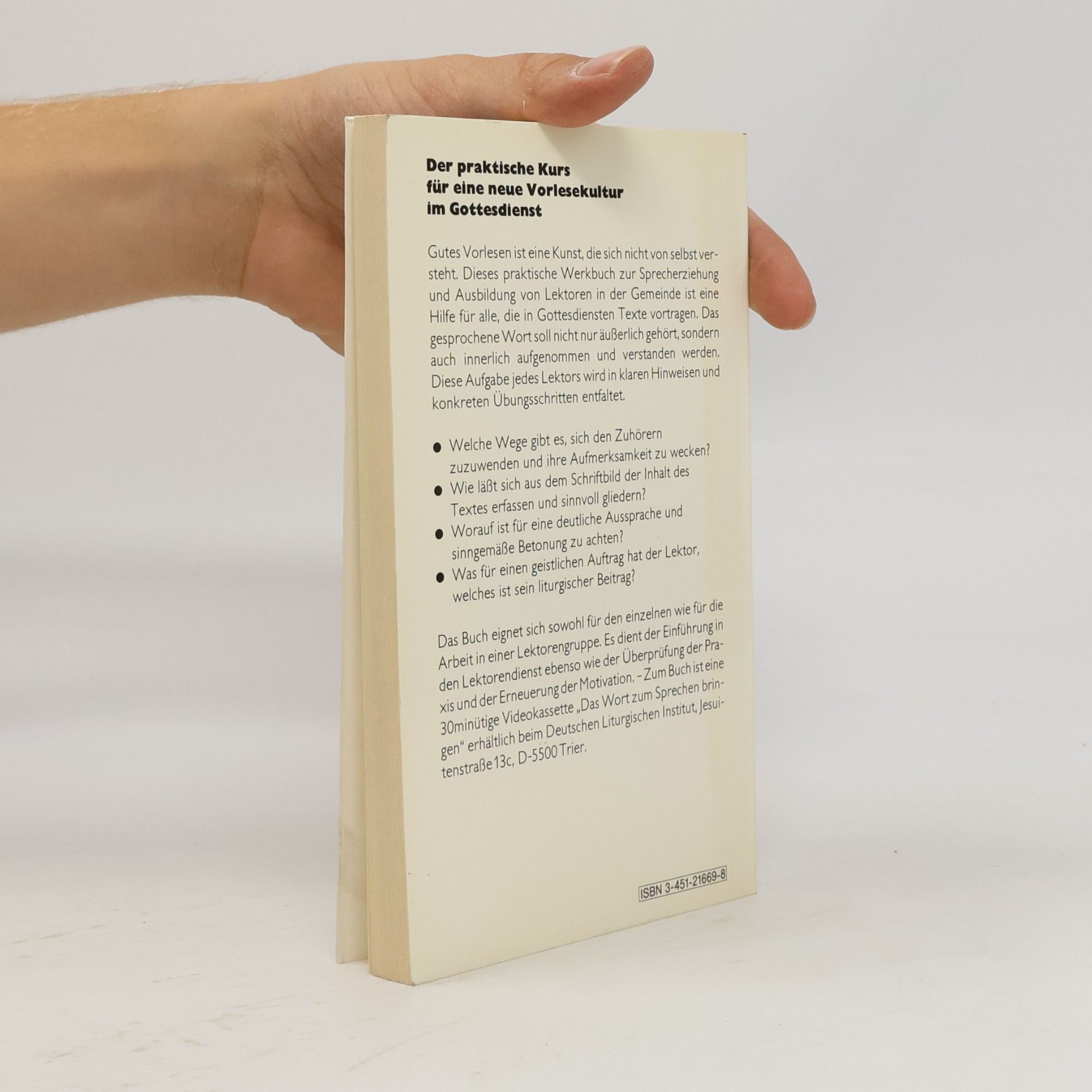 Der Lektorendienst. Werkbuch