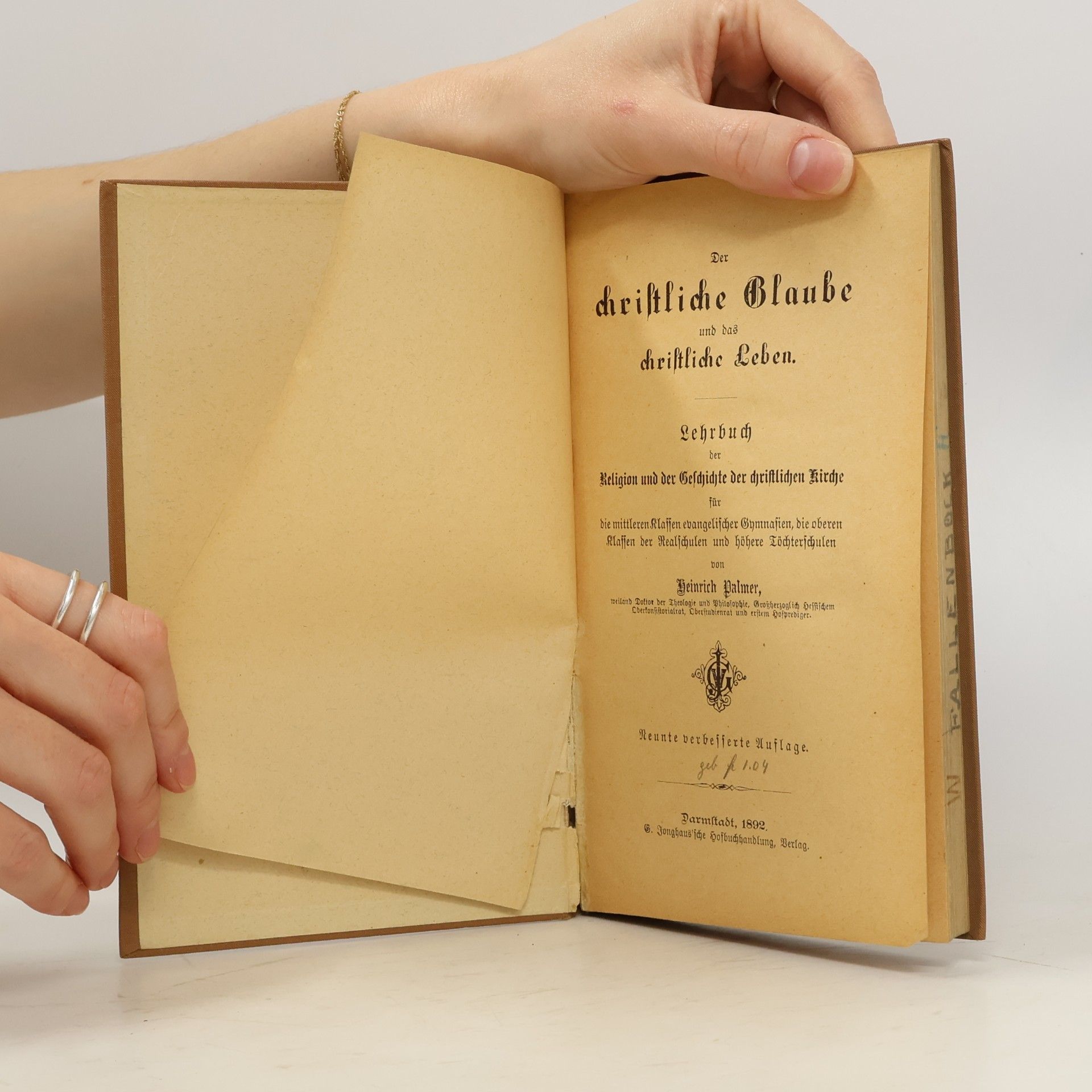 Heinrich Palmer Der christliche Glaube und das christliche Leben
