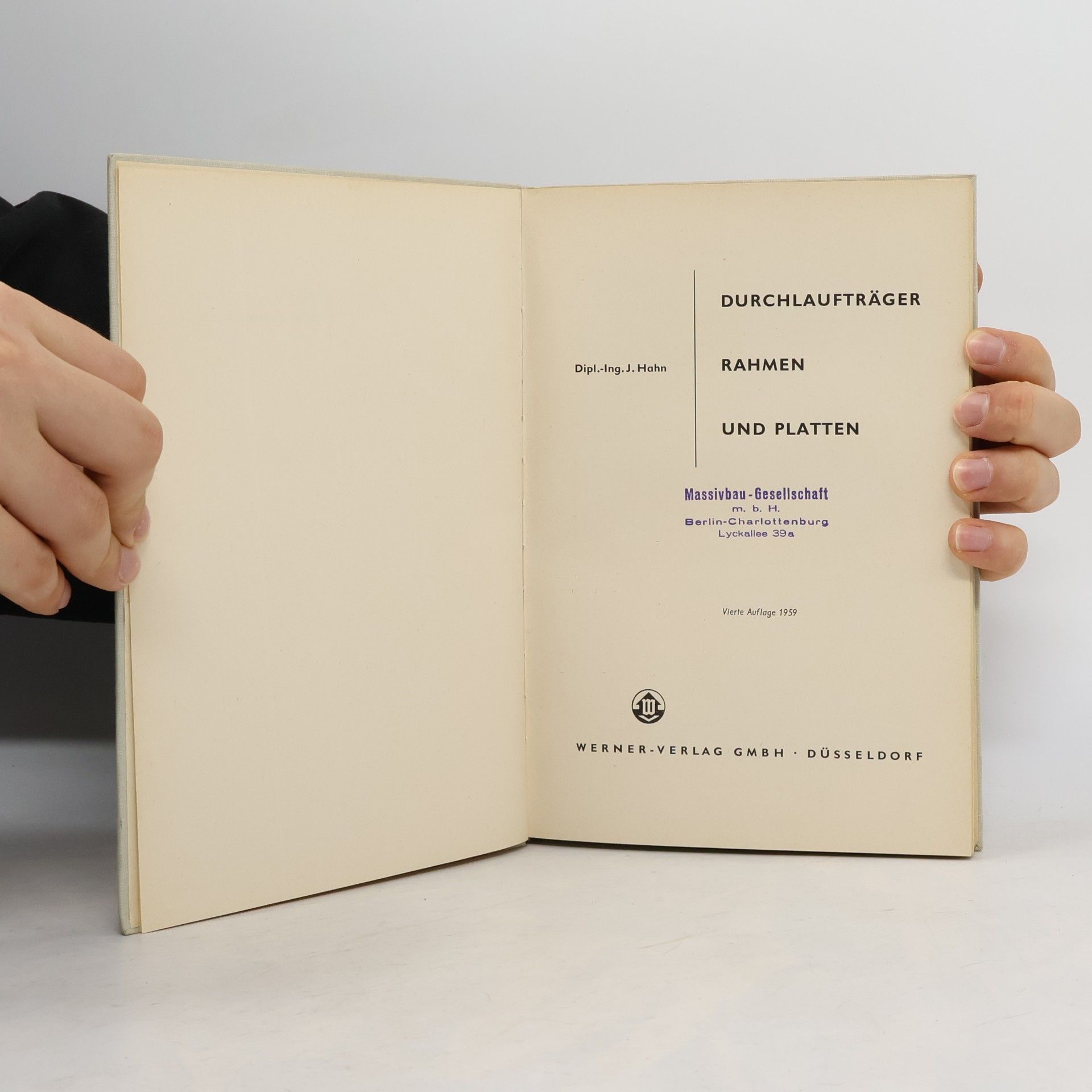 J. Hahn Durchlaufträger Rahmen und Platten