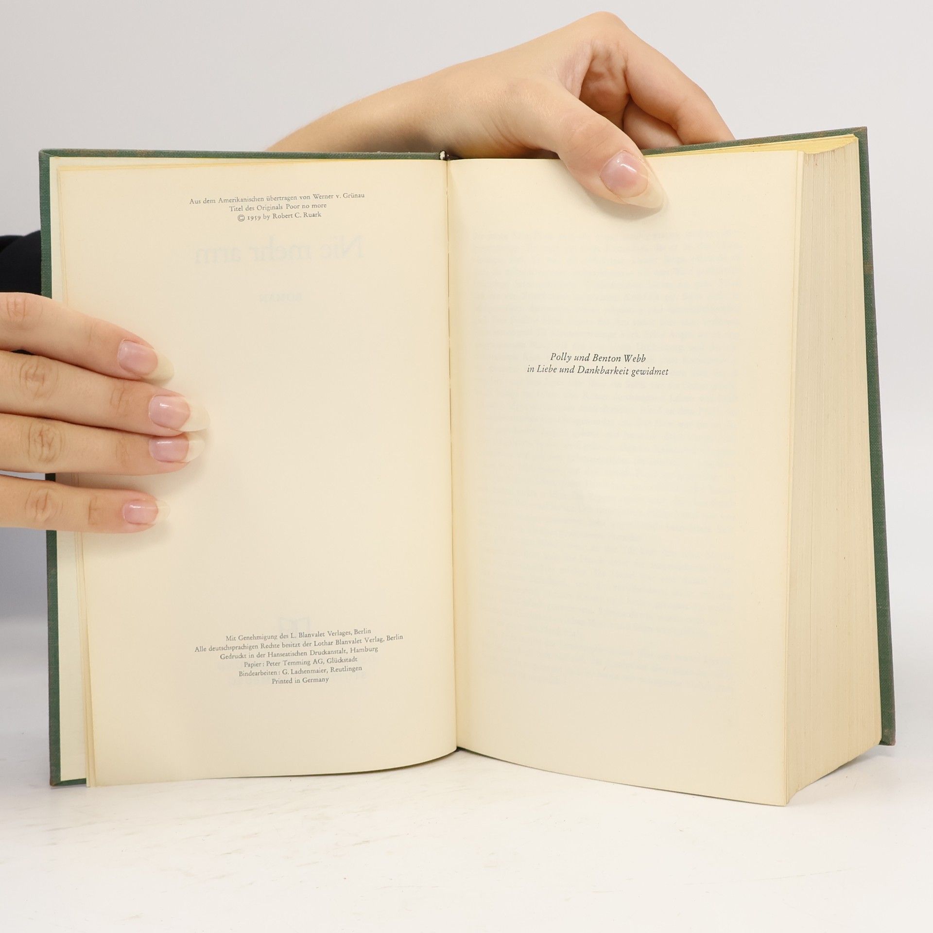 Robert Chester Ruark Nie mehr arm