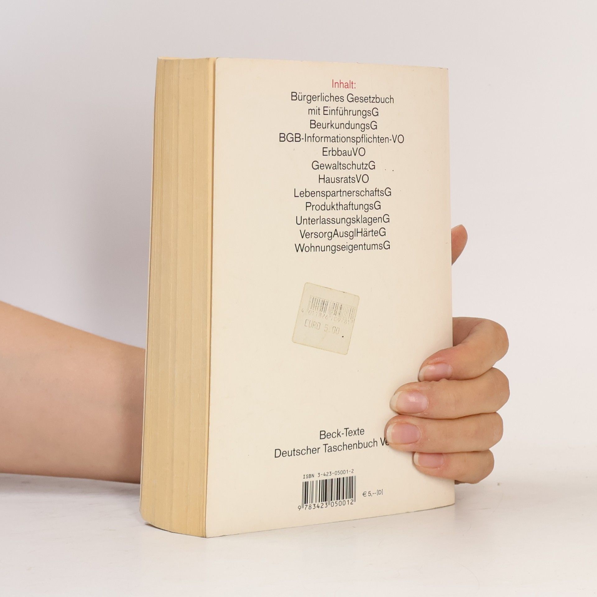 Helmut Köhler BGB Bürgerliches Gesetzbuch