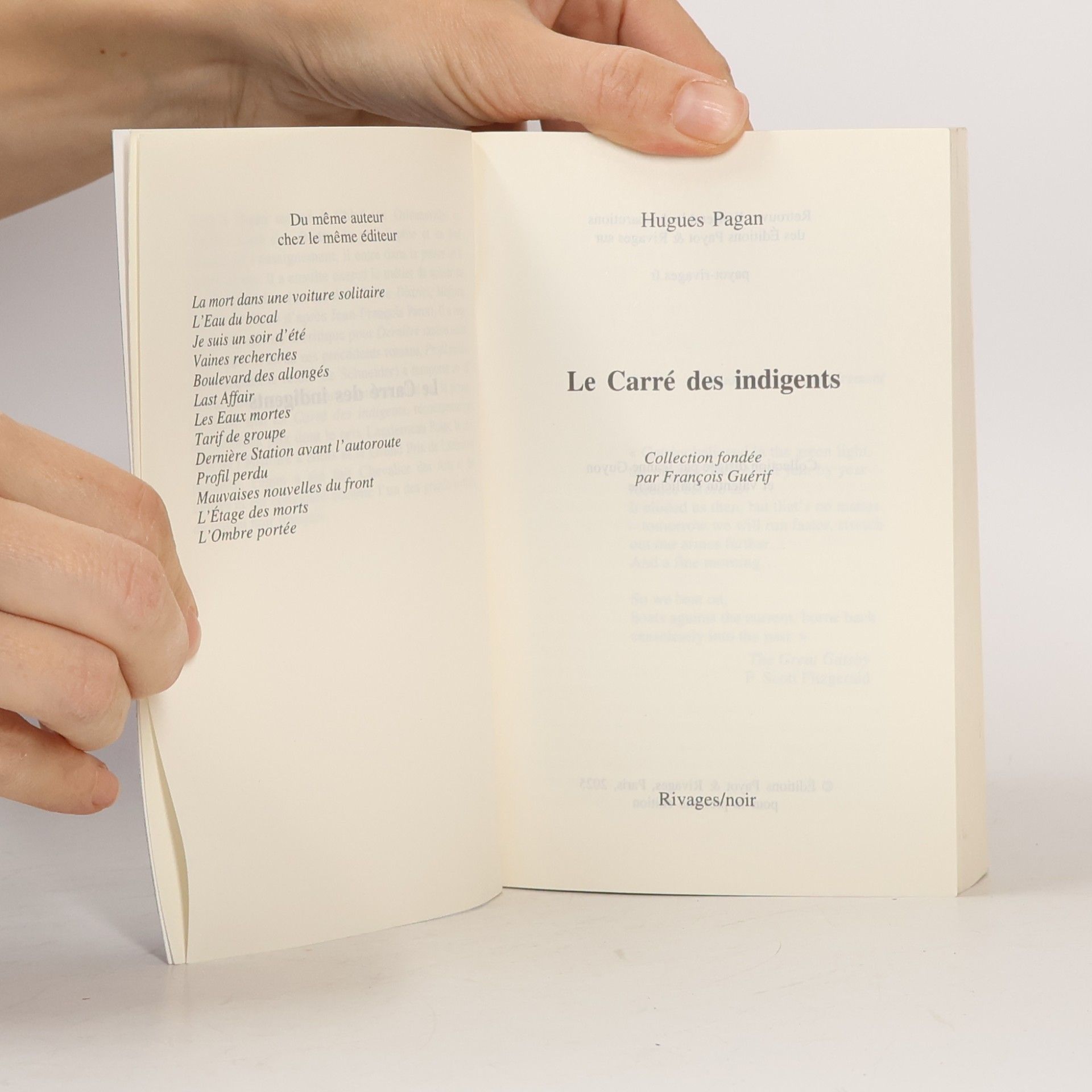 Hugues Pagan RIVAGES/NOIR - 1142: Le Carré des indigents