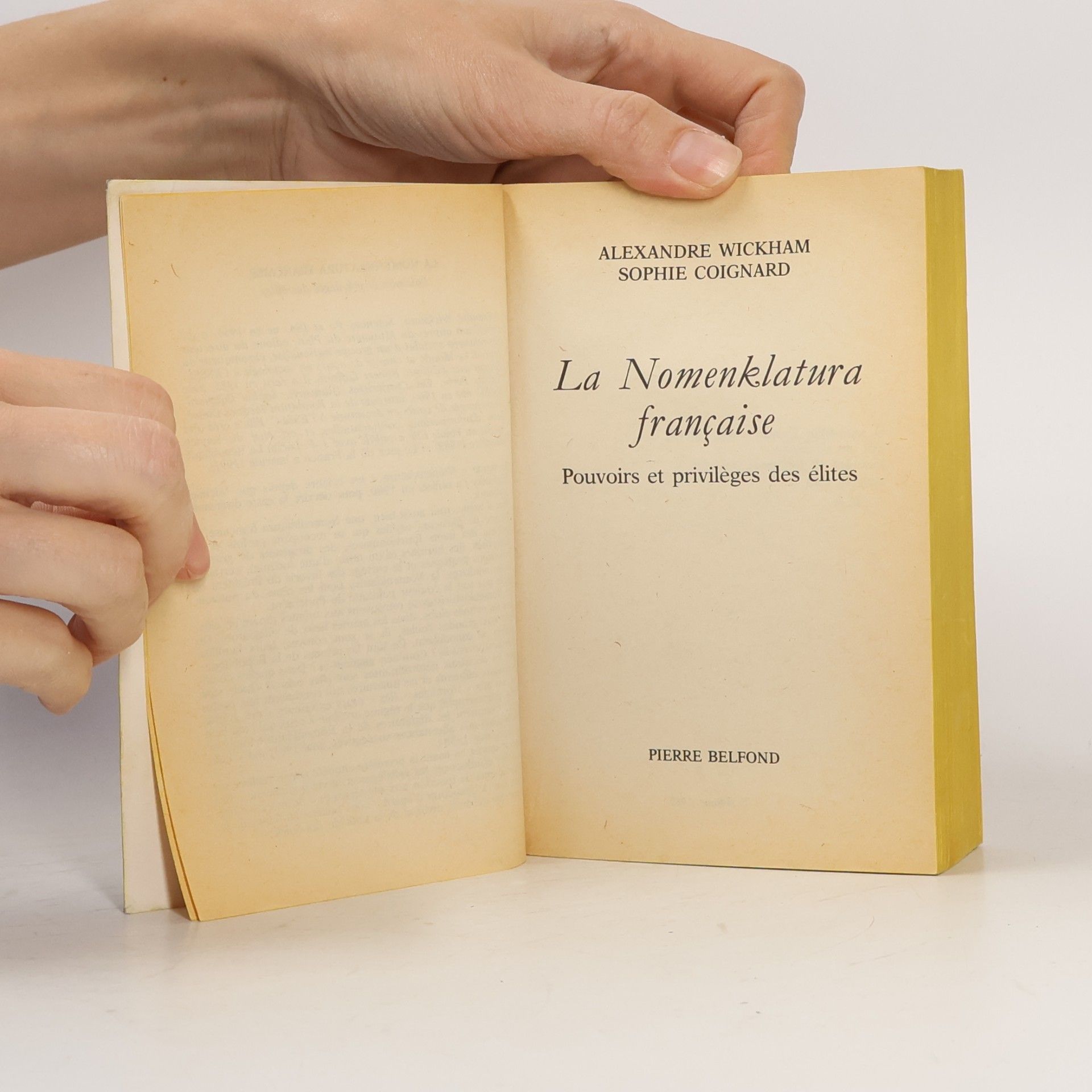 Alexandre Wickham Livre de Poche: La Nomenklatura française