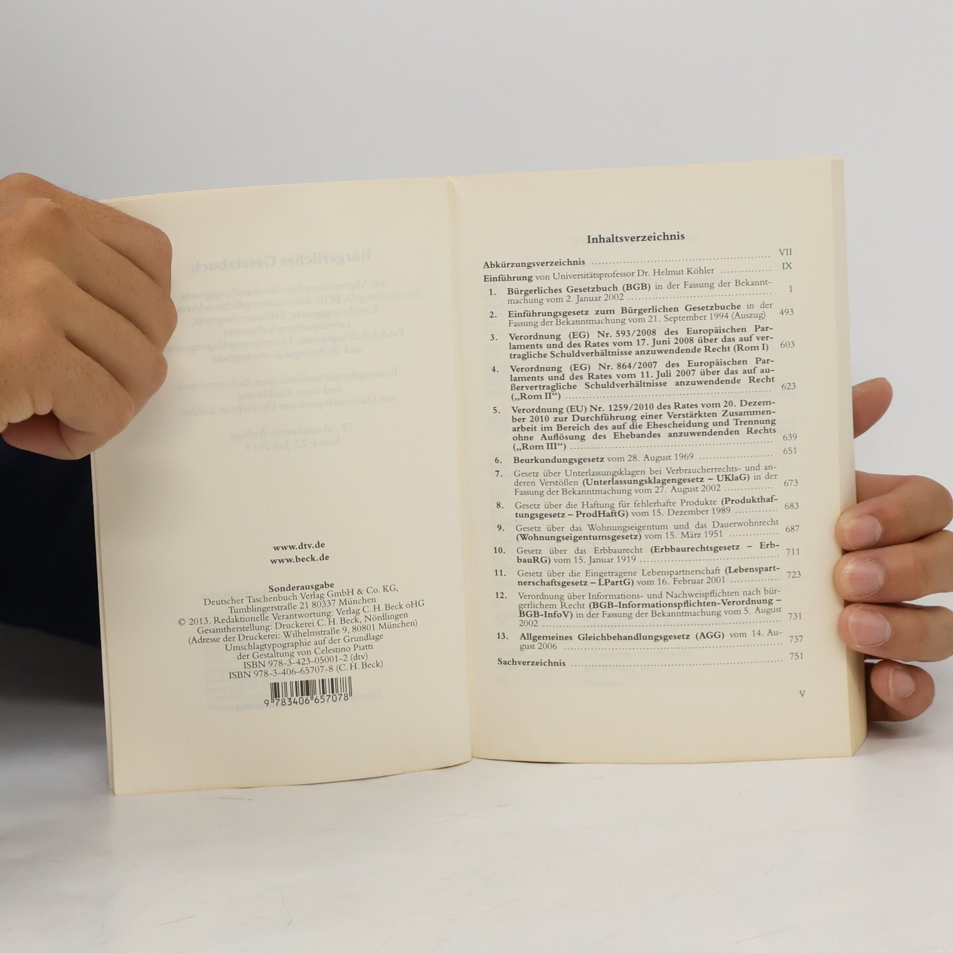 Helmut Köhler BGB Bürgerliches Gesetzbuch