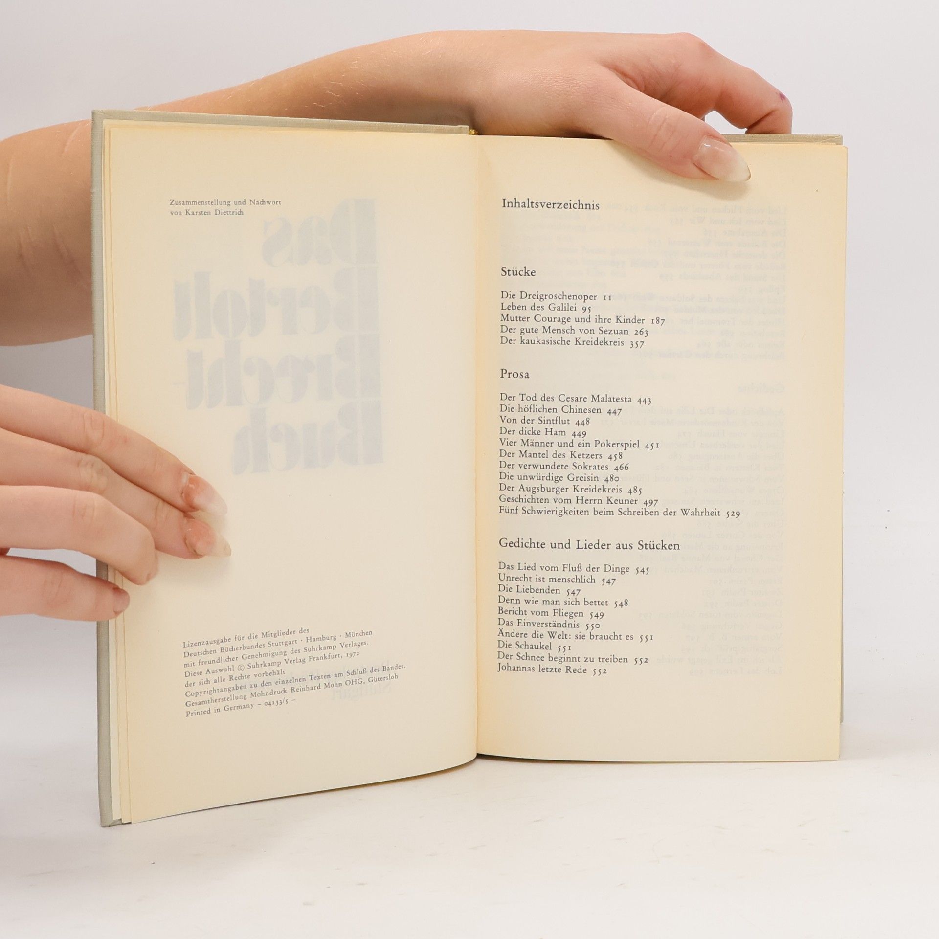Bertolt Brecht Das Bertolt Brecht Buch