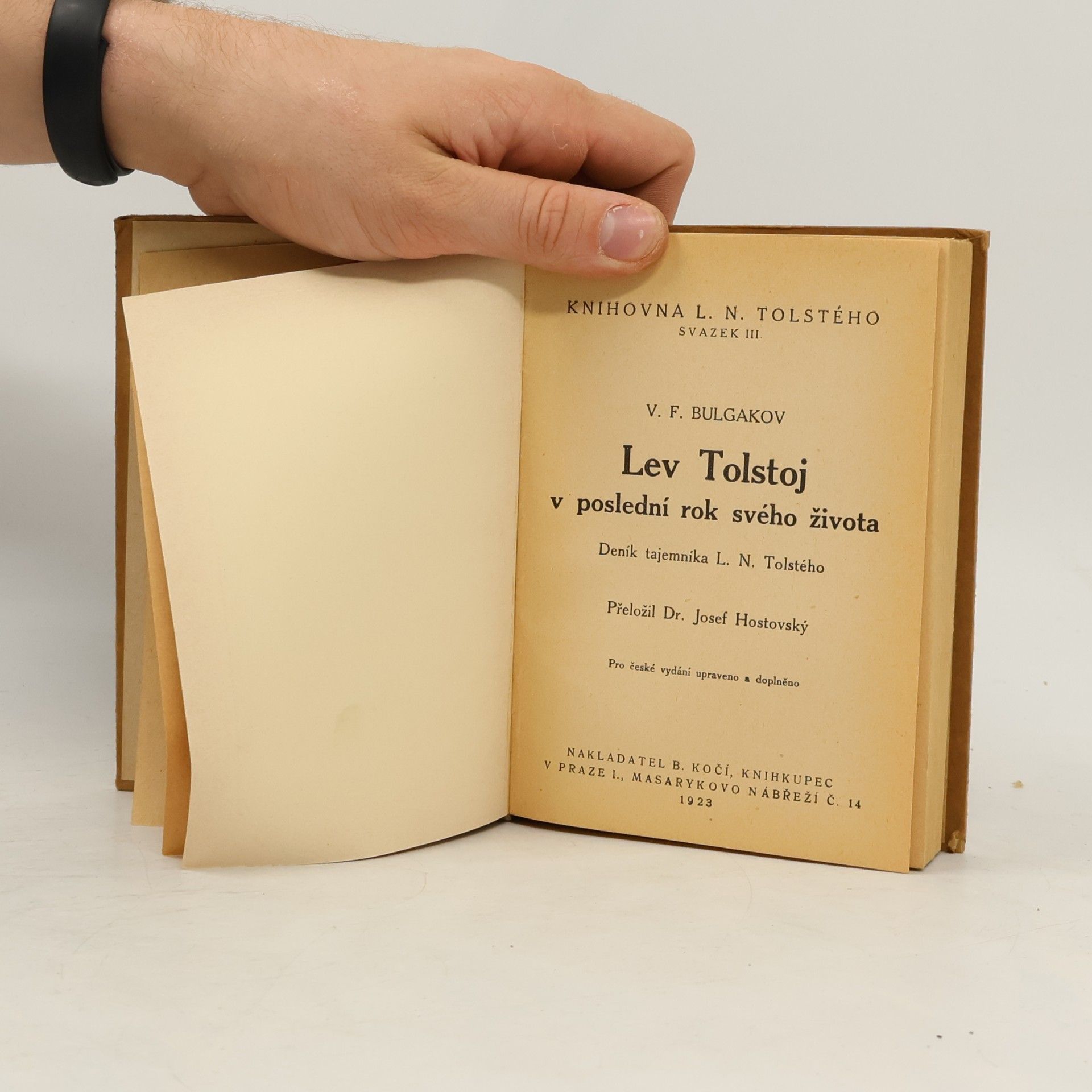 Valentin Fedorovič Bulgakov Lev Tolstoj v poslední rok svého života