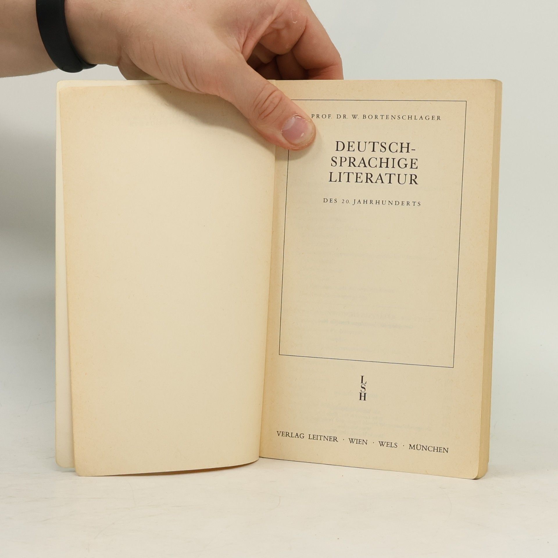 Prof. Dr. W. Bortenschlager DEUTSCHSPRACHIGE LITERATUR DES 20. JAHRHUNDERTS