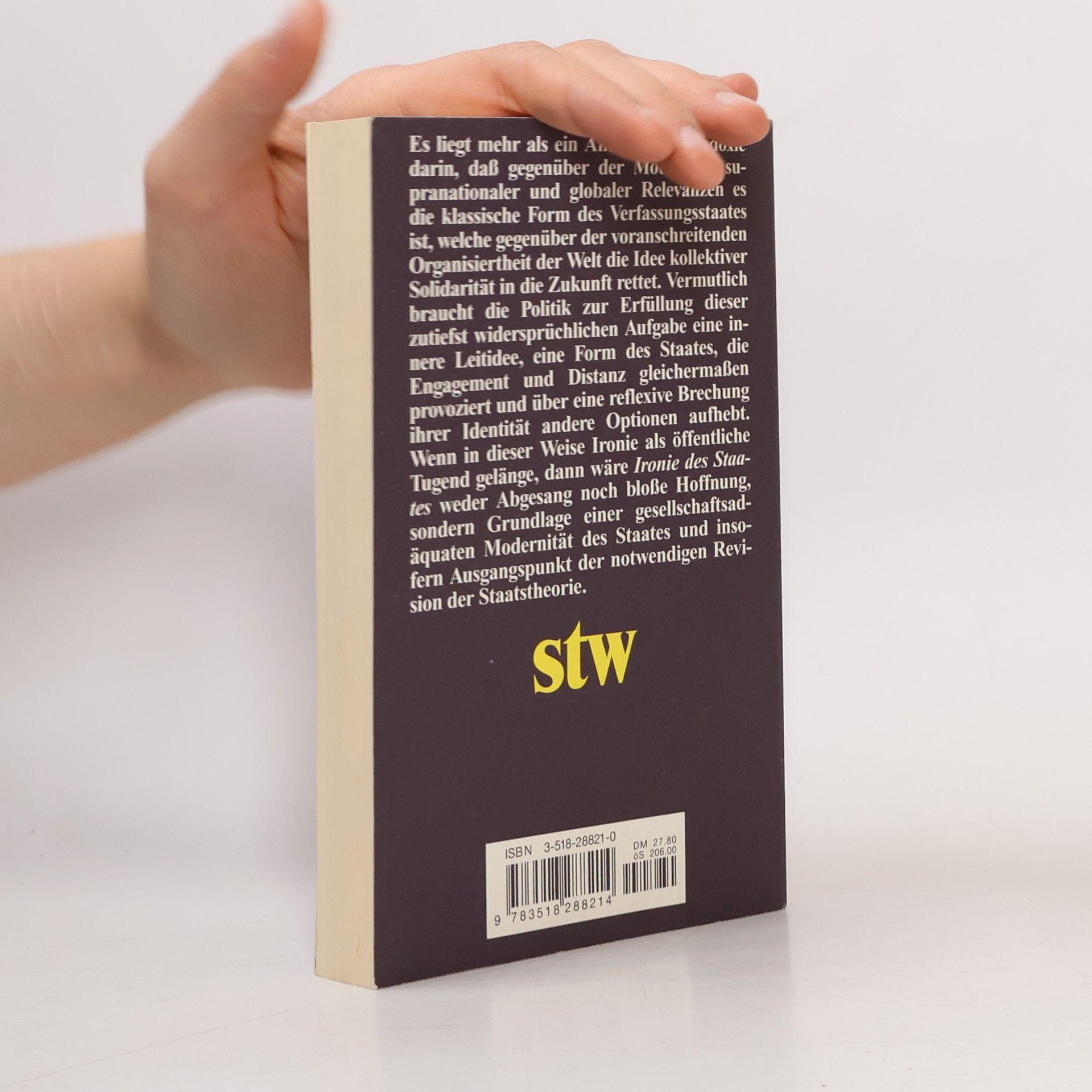 Helmut Willke Suhrkamp Taschenbuch Wissenschaft - 1221: Ironie des Staates