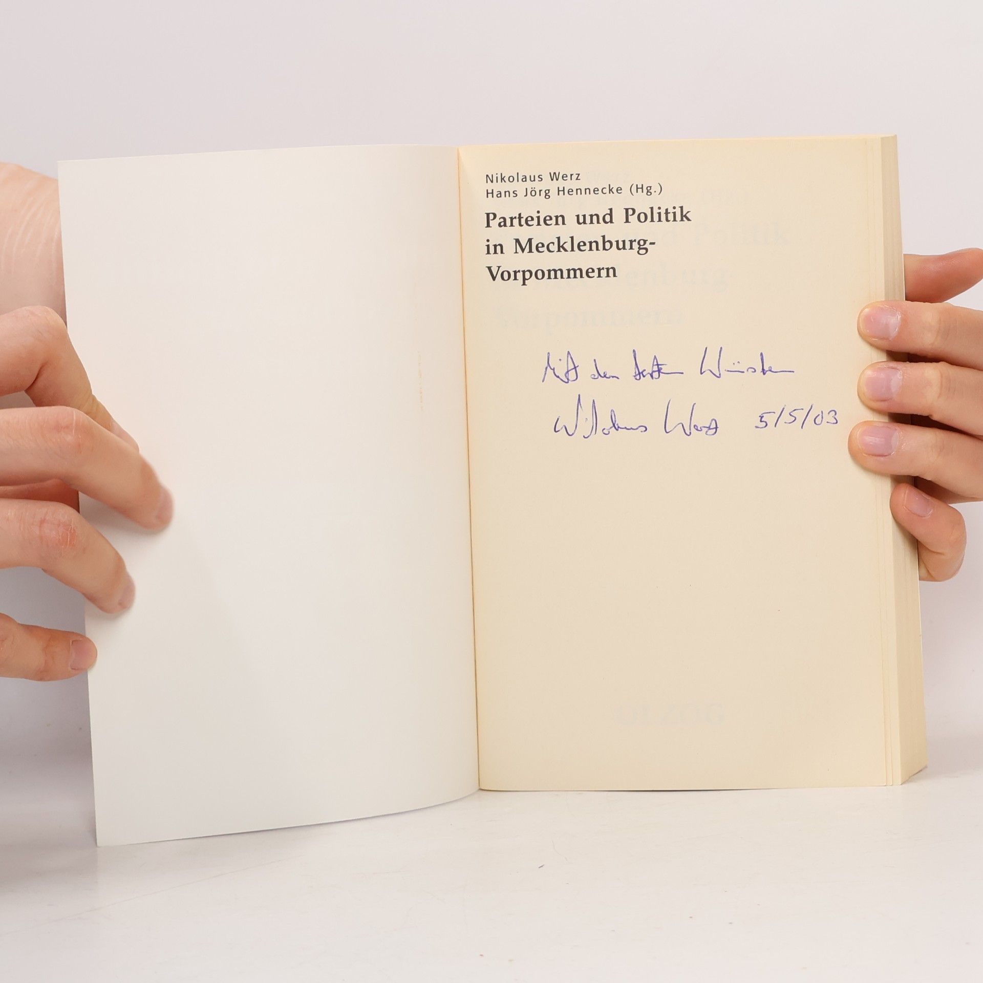 Nikolaus Werz Parteien und Politik in Mecklenburg-Vorpommern
