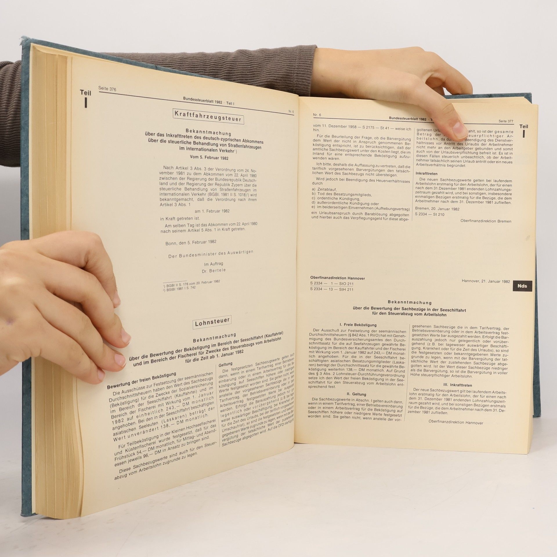 Various authors Bundessteuerblatt 1982 I.