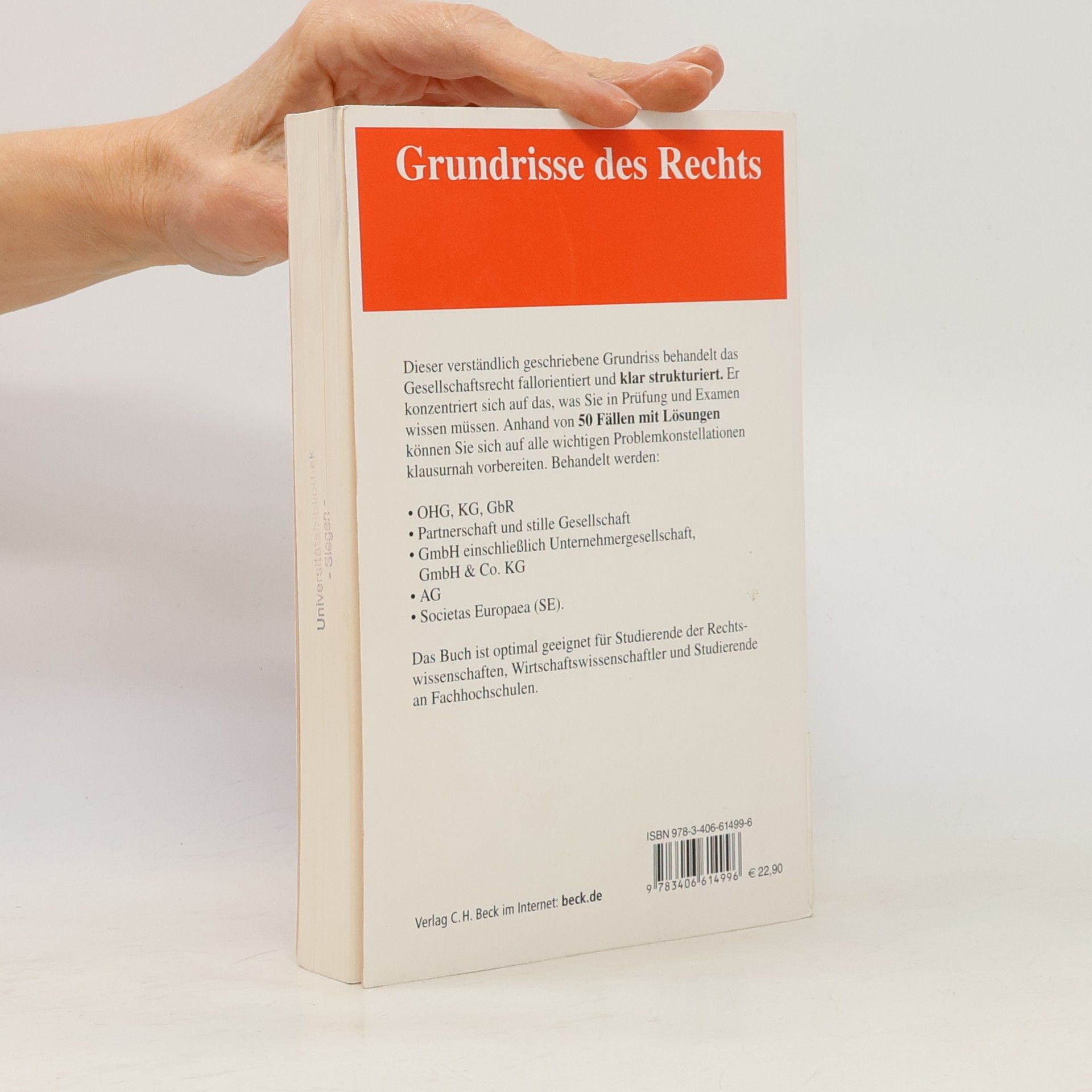Carsten Schäfer Grundrisse des Rechts: Gesellschaftsrecht
