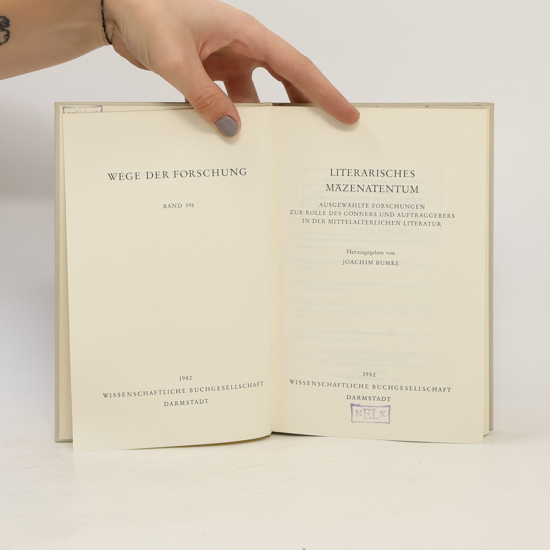 Joachim Bumke Wege der Forschung - 398: Literarisches Mäzenatentum