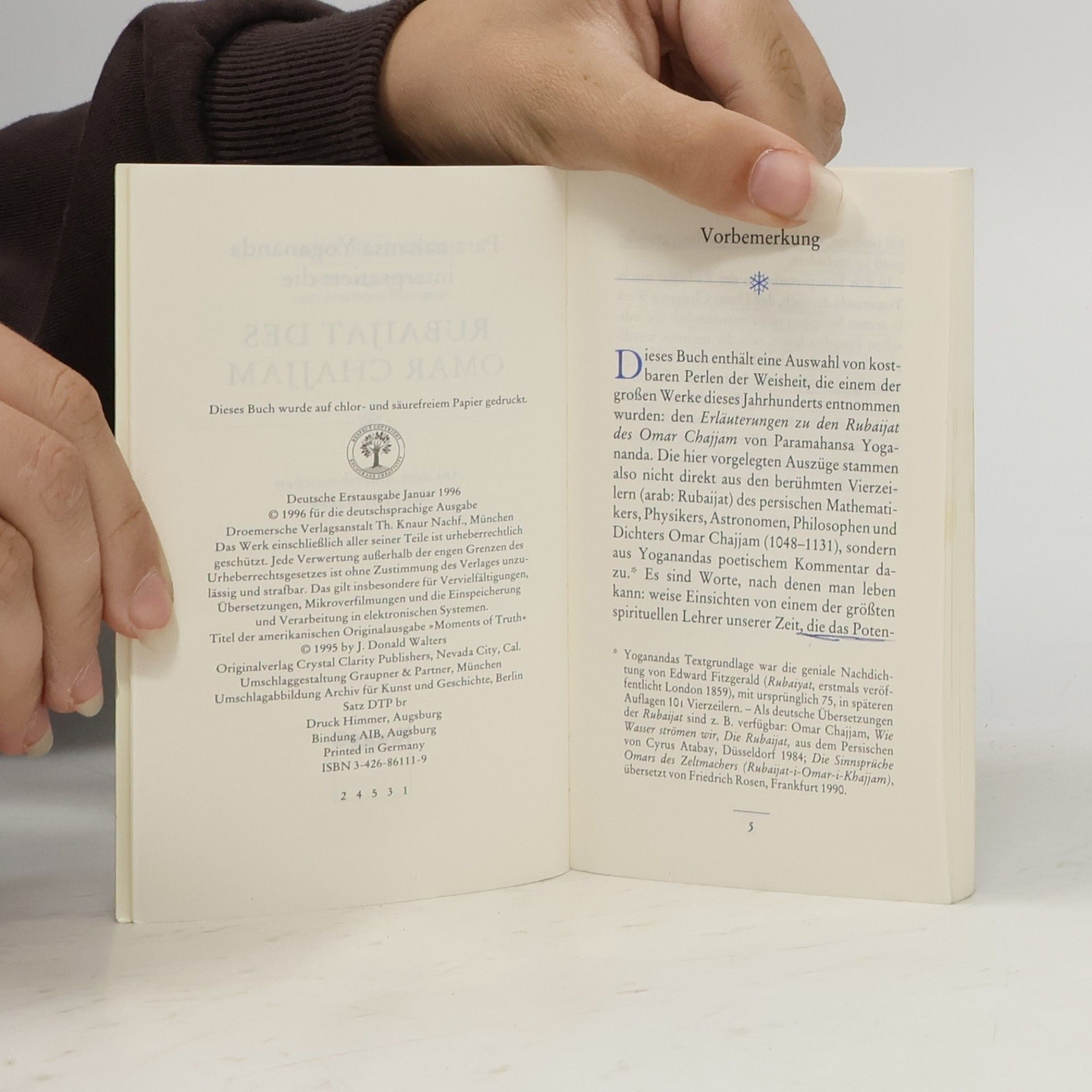 Paramahamsa Yogananda Knaur Taschenbücher: Paramahansa Yogananda interpretiert die Rubaijat des Omar Chajjam