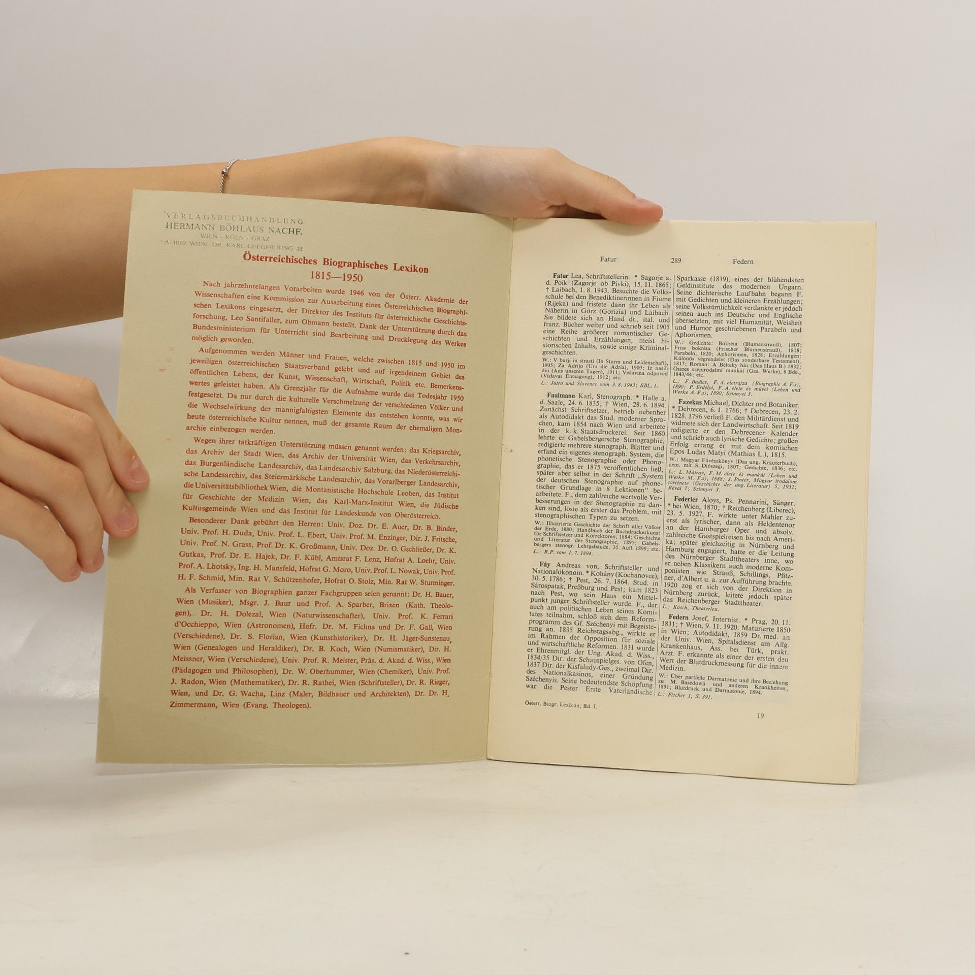 Autorenkollektiv Osterreichisches Biographisches Lexikon 1815-1950, 4. Lieferung