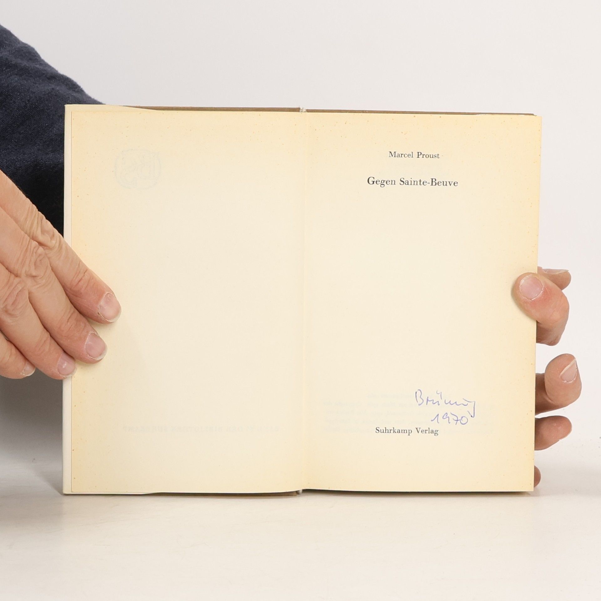 Marcel Proust Gegen Sainte-Beuve