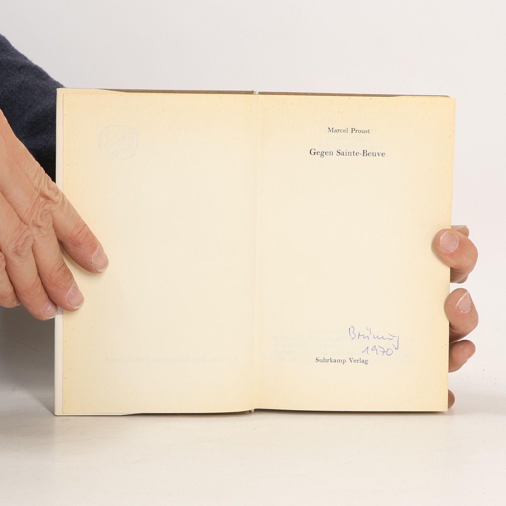 Marcel Proust Gegen Sainte-Beuve