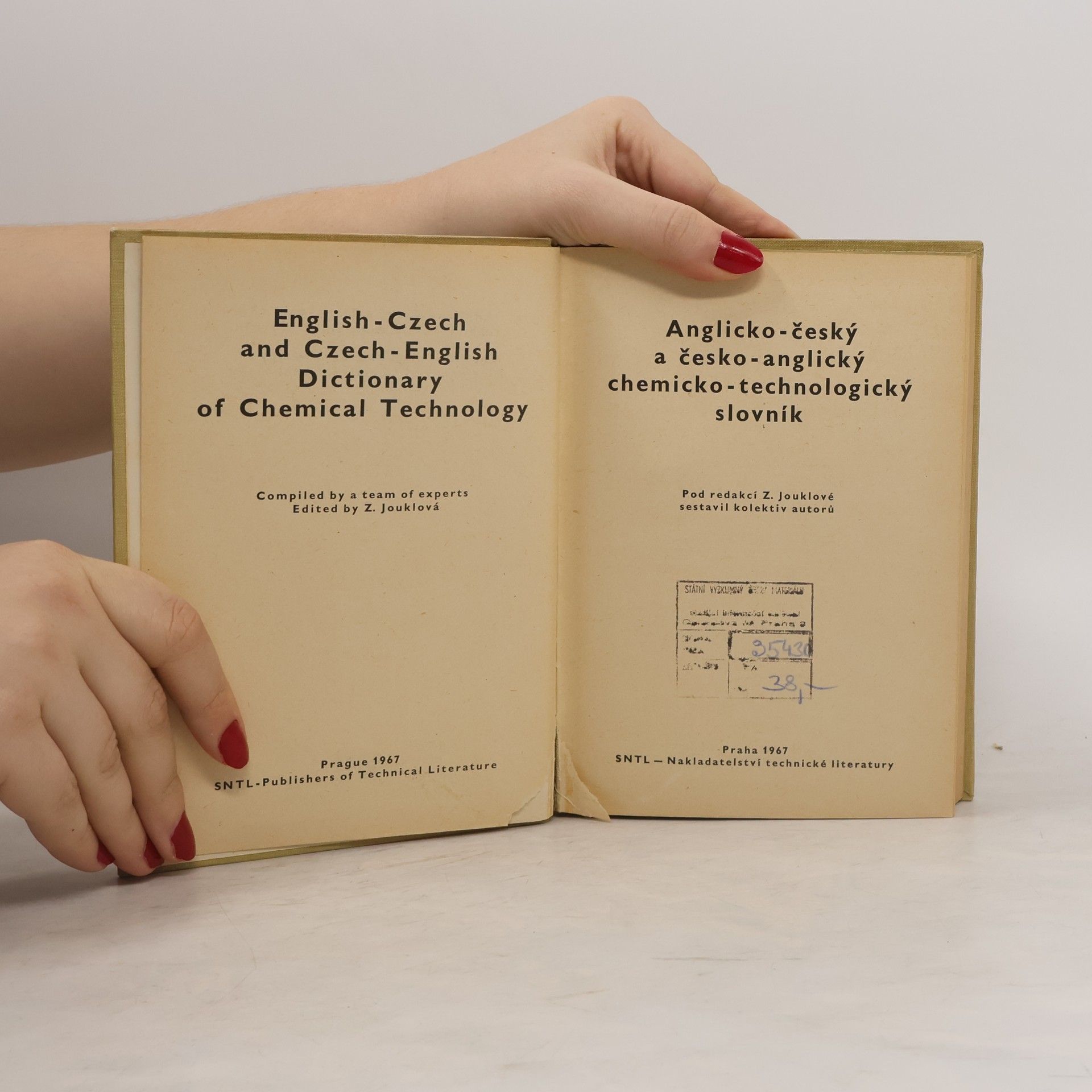 Zdeňka Jouklová Anglicko-český a česko-anglický chemicko-technologický slovník