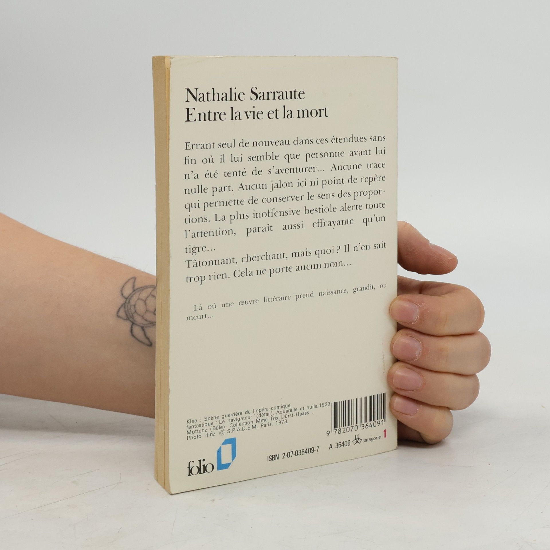 Nathalie Sarraute Folio - 409: Entre la vie et la mort