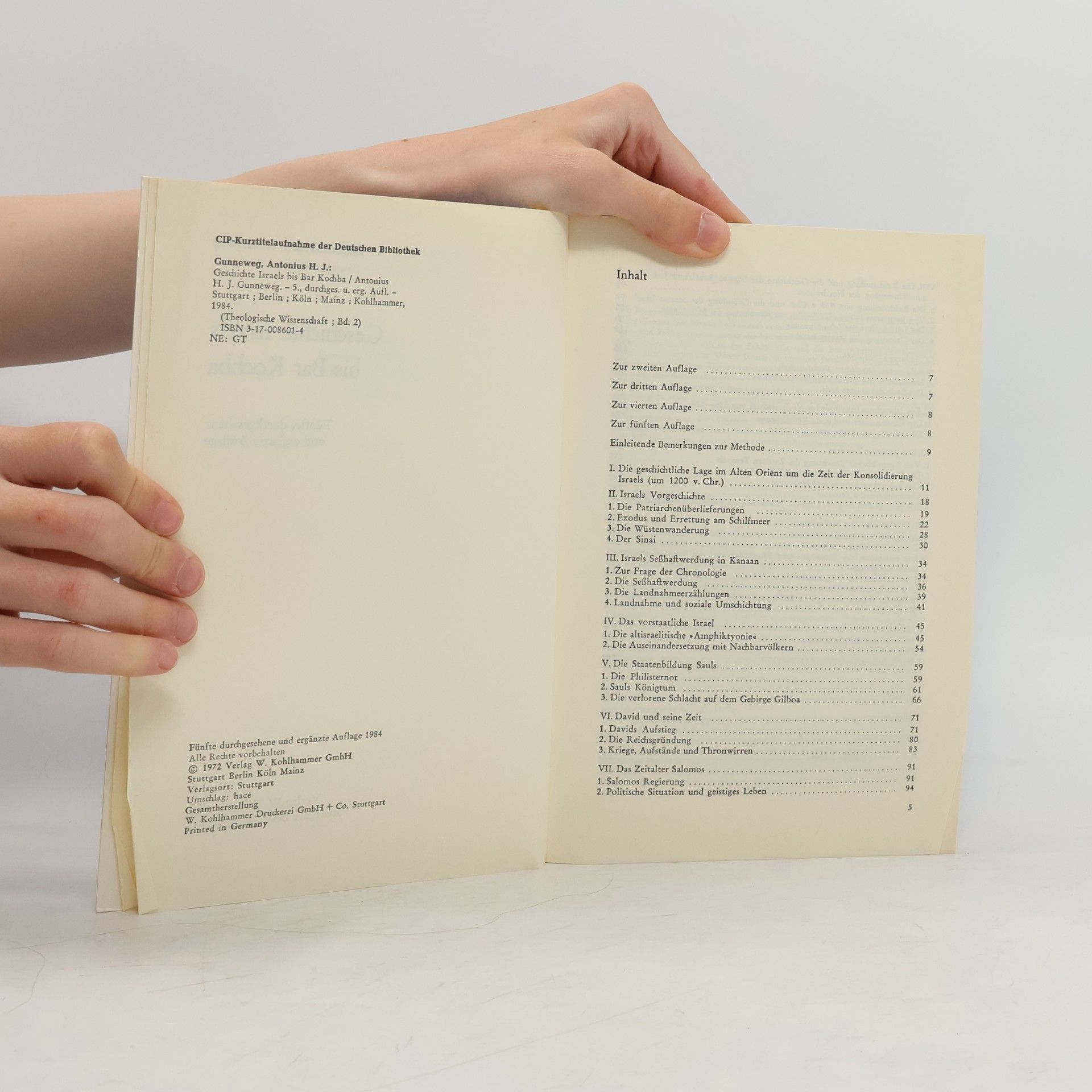 Antonius Gunneweg Theologische Wissenschaft 2. Geschichte Israels bis Bar Kochba