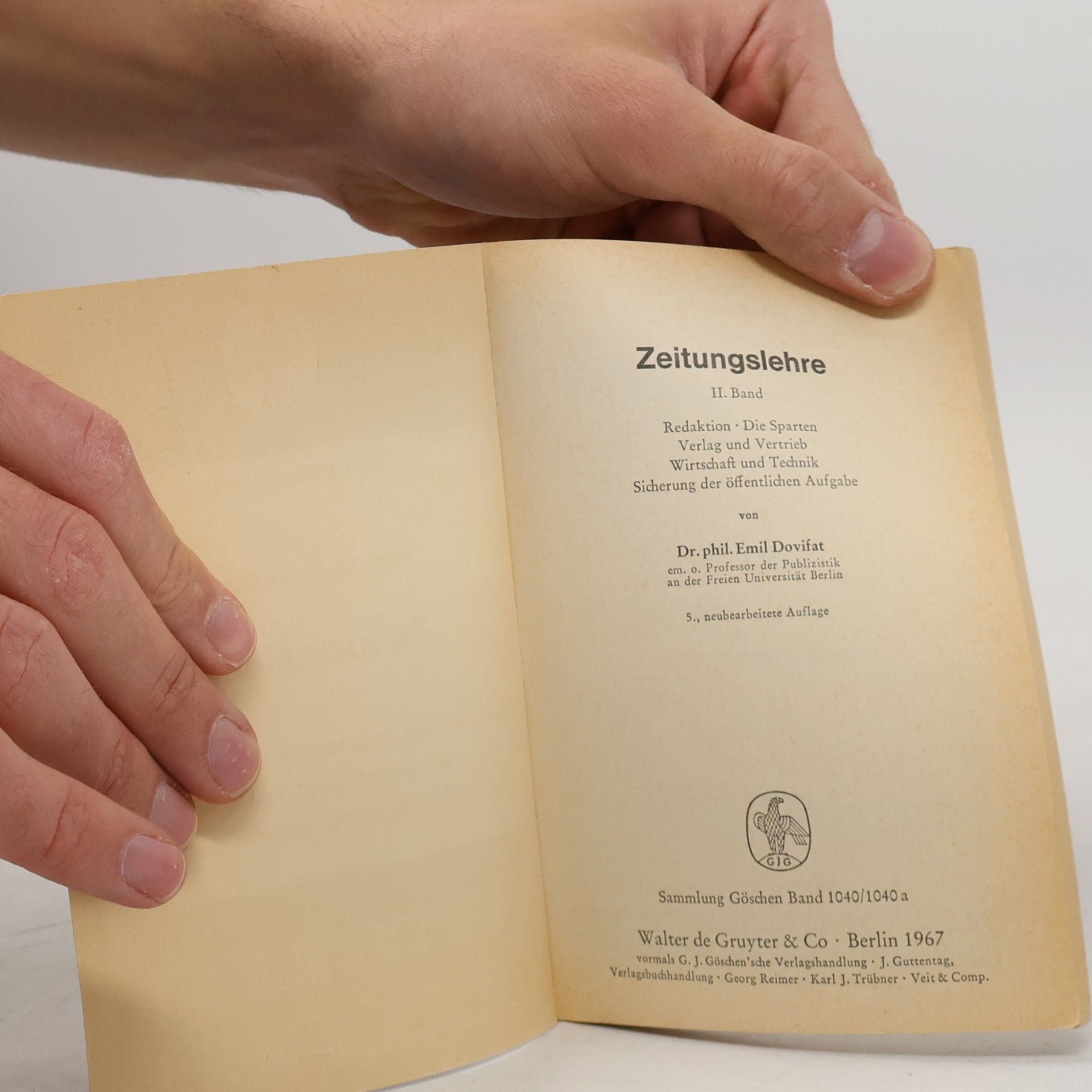 Phil Emil Dovifat Zeitungslehre II