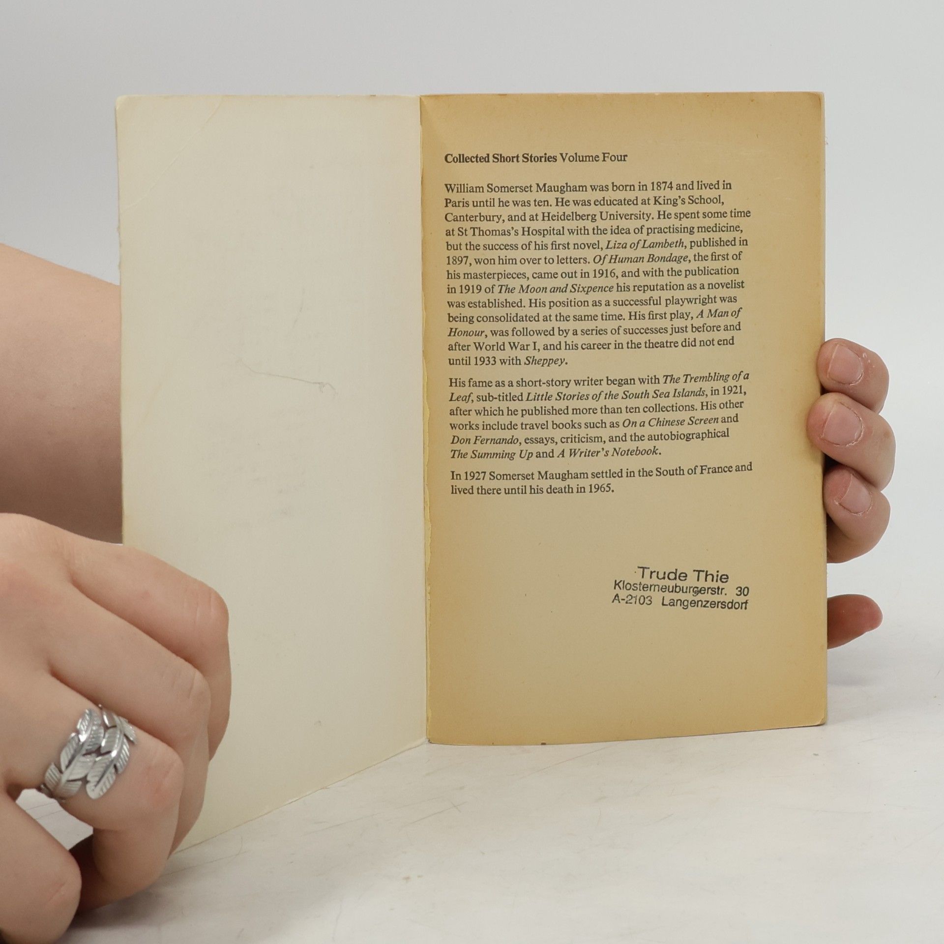 W Somerset Maugham Collected Short Stories