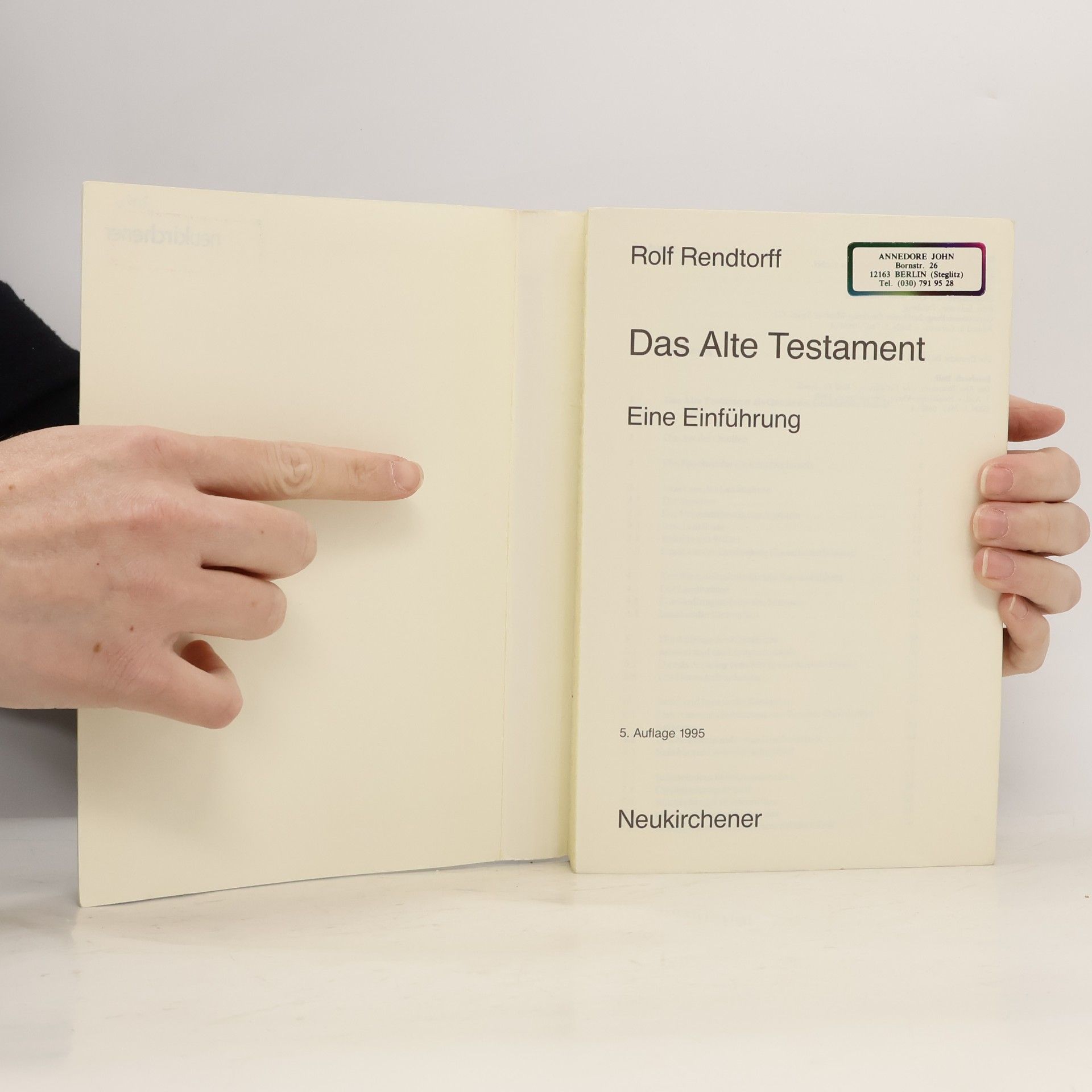 Rolf Rendtorff Das Alte Testament : eine Einführung
