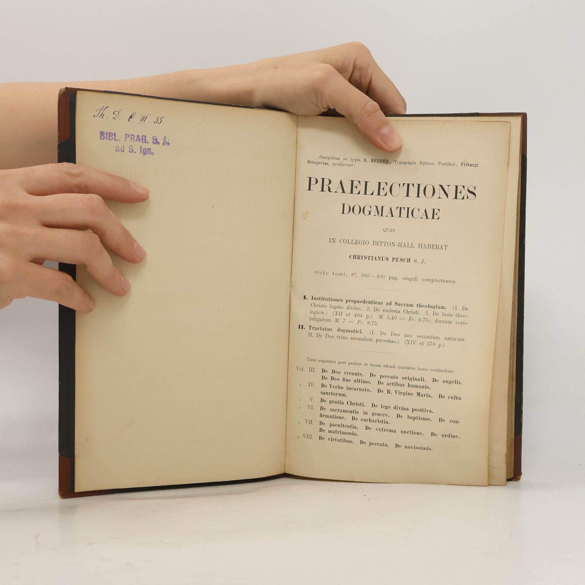 Christiano Pesch S. J. Praelectiones Dogmaticae