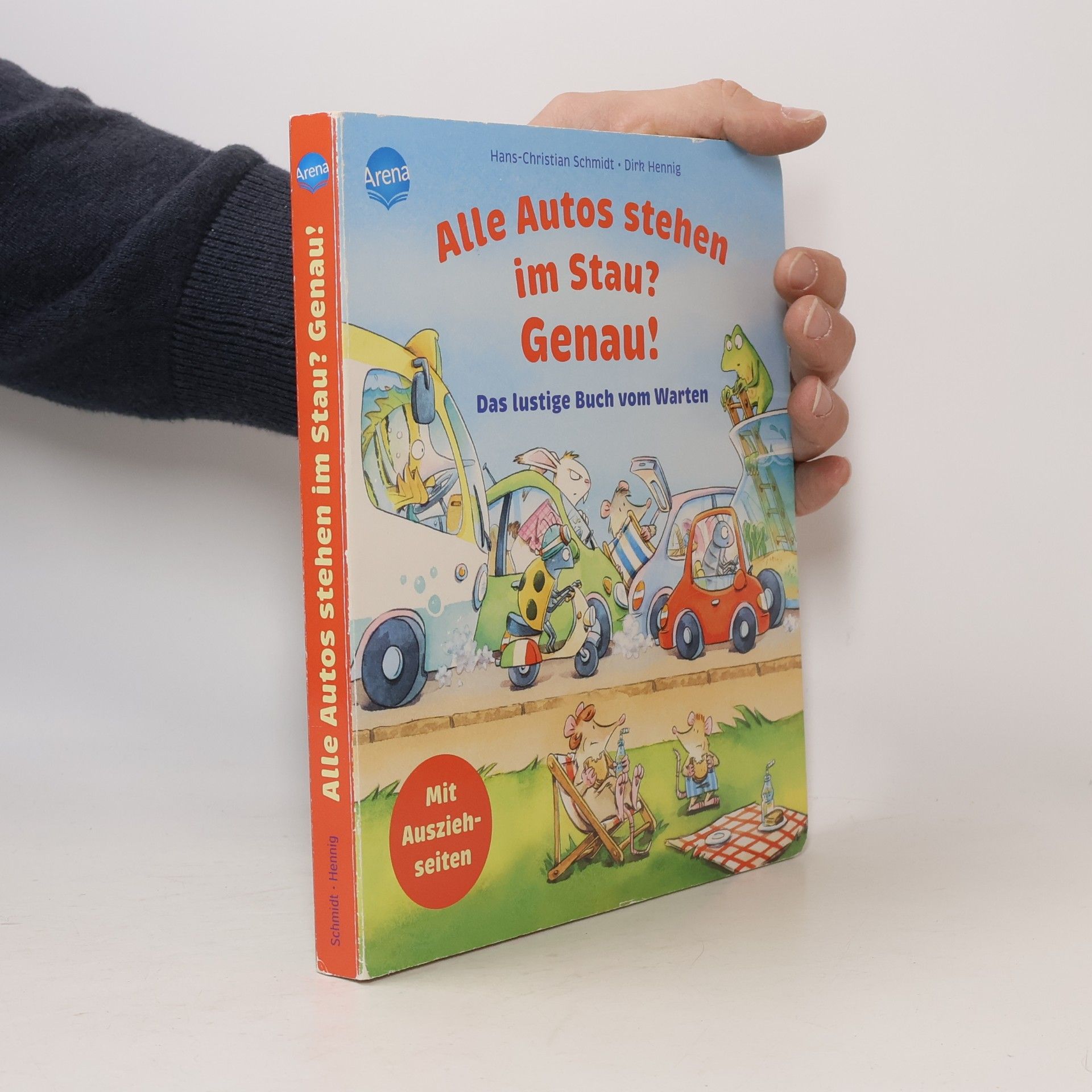 Schmidt, Hans-Christian Alle Autos stehen im Stau? Genau! Das lustige Buch vom Warten: Pappbilderbuch mit auseinanderziehbaren Seiten ab 2 Jahren