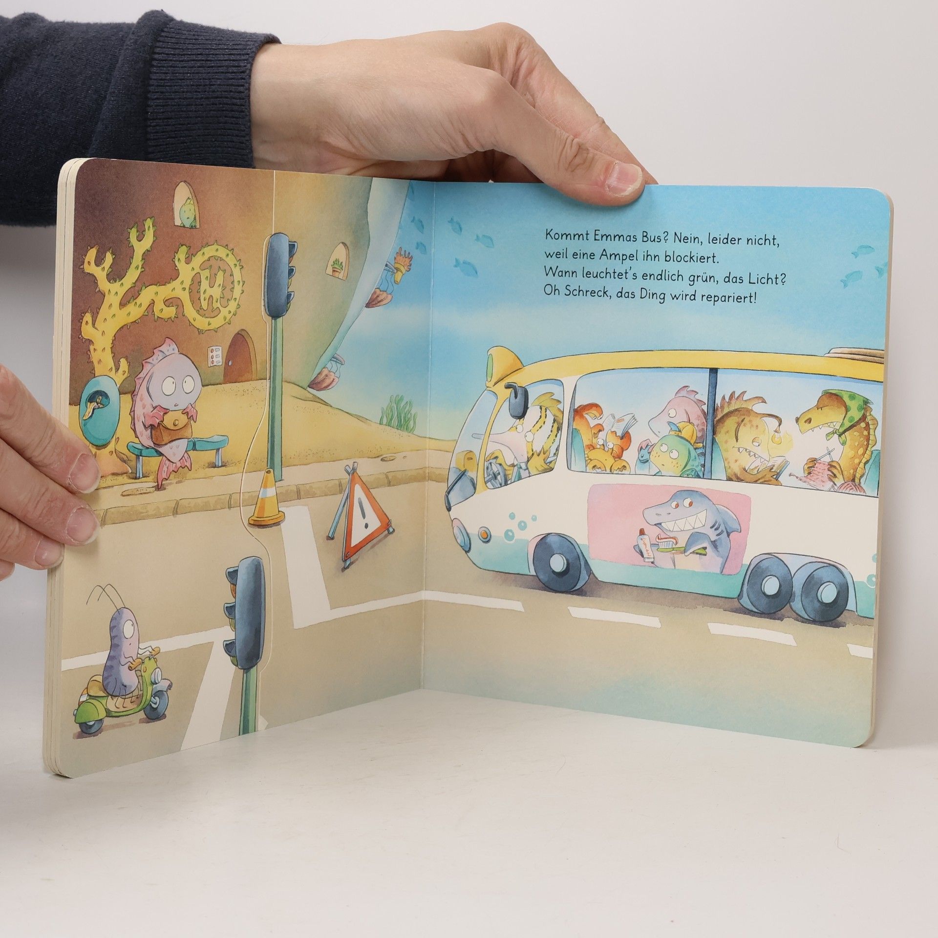 Schmidt, Hans-Christian Alle Autos stehen im Stau? Genau! Das lustige Buch vom Warten: Pappbilderbuch mit auseinanderziehbaren Seiten ab 2 Jahren