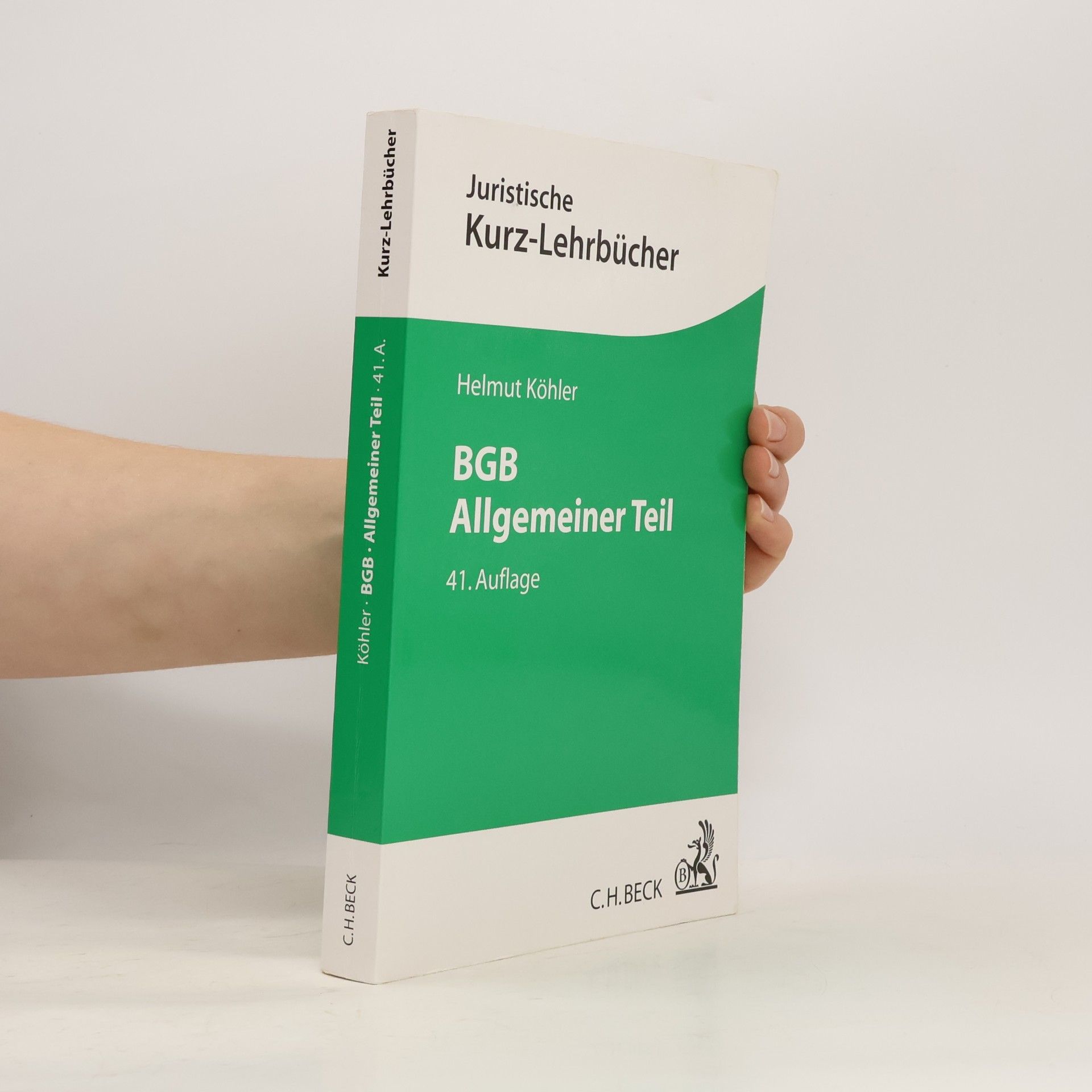 Helmut Köhler BGB, Allgemeiner Teil