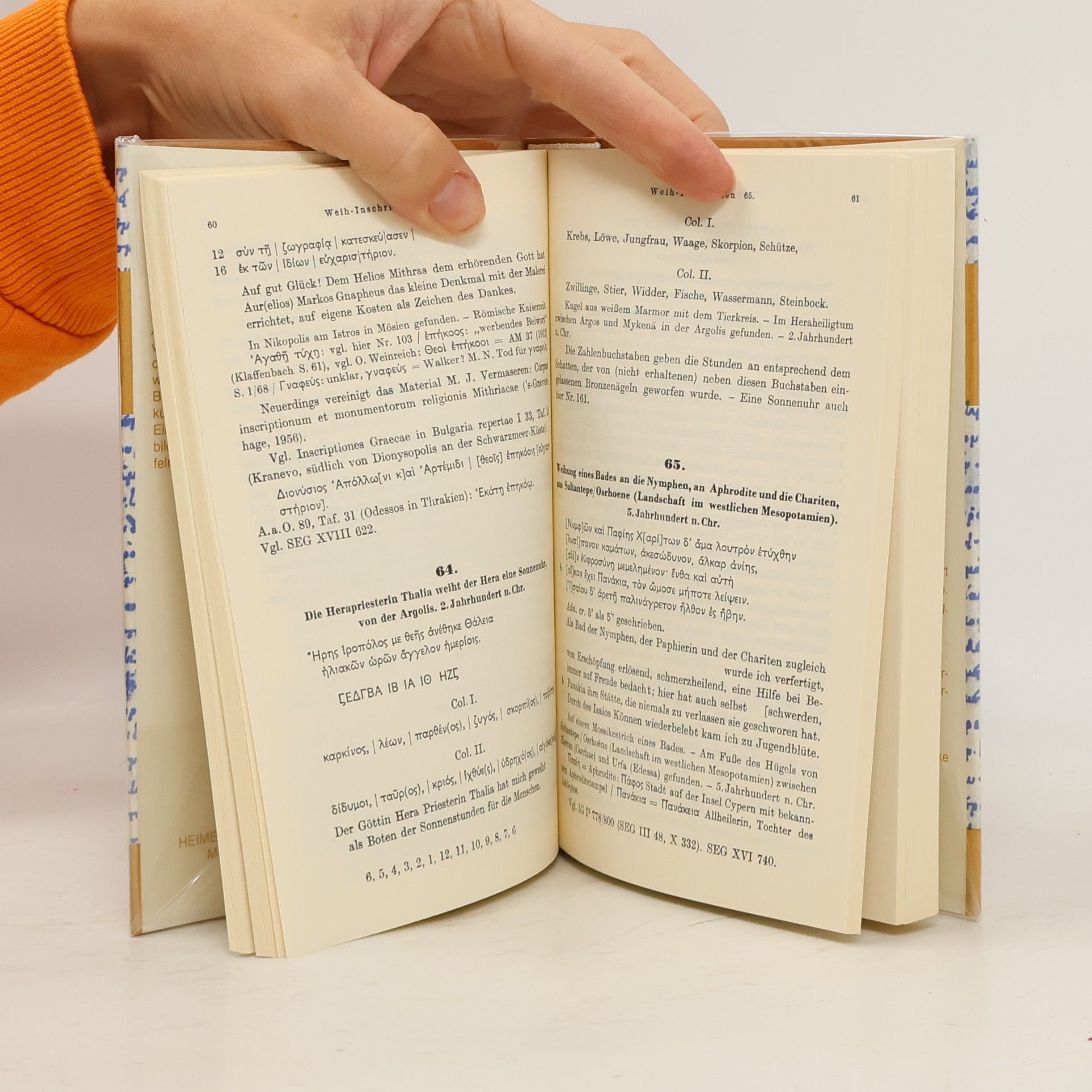 Pfohl TVSCVLVM: Griechische Inschriften