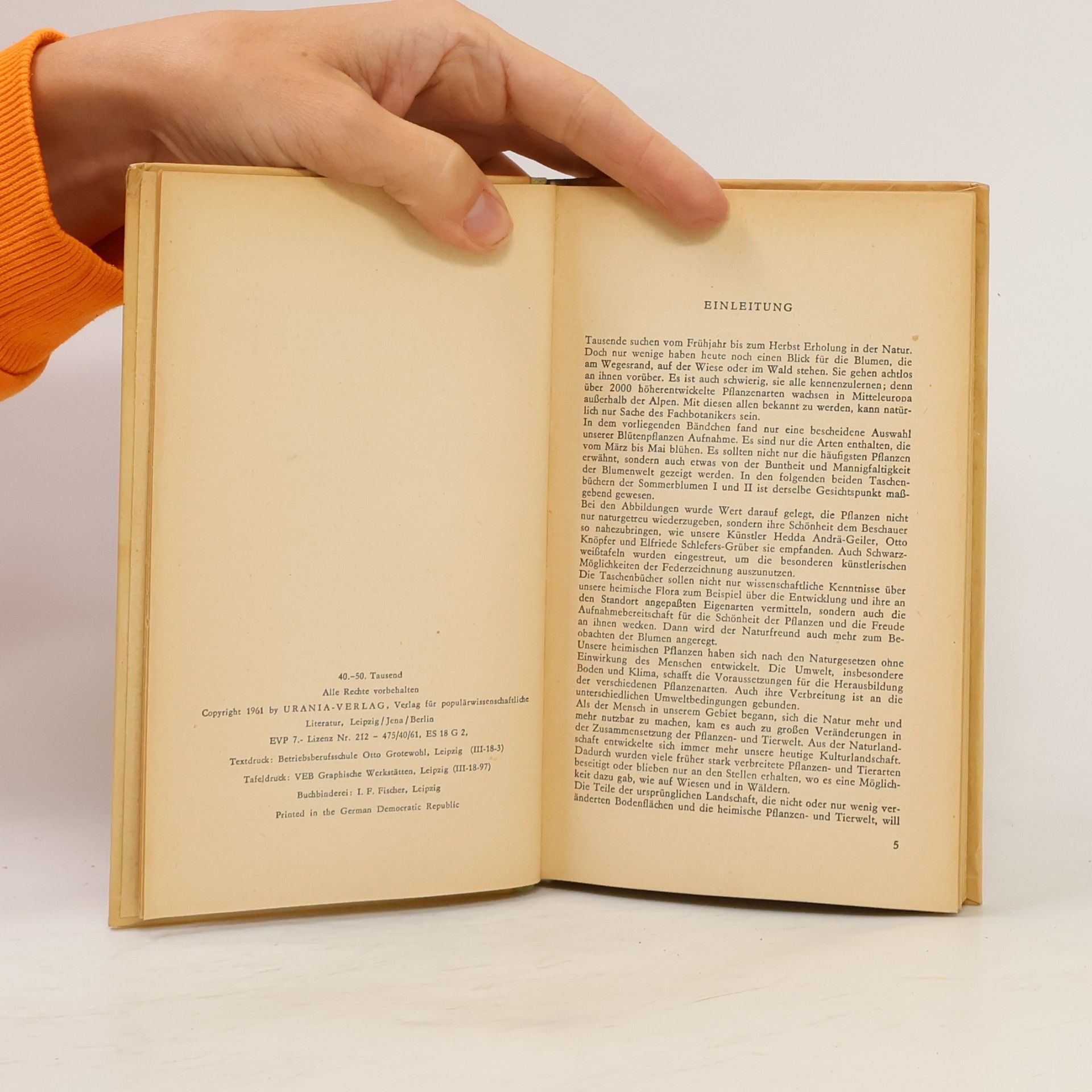 Fritz Koch Tachenbuch der Heimischen Frühjahrsblumen