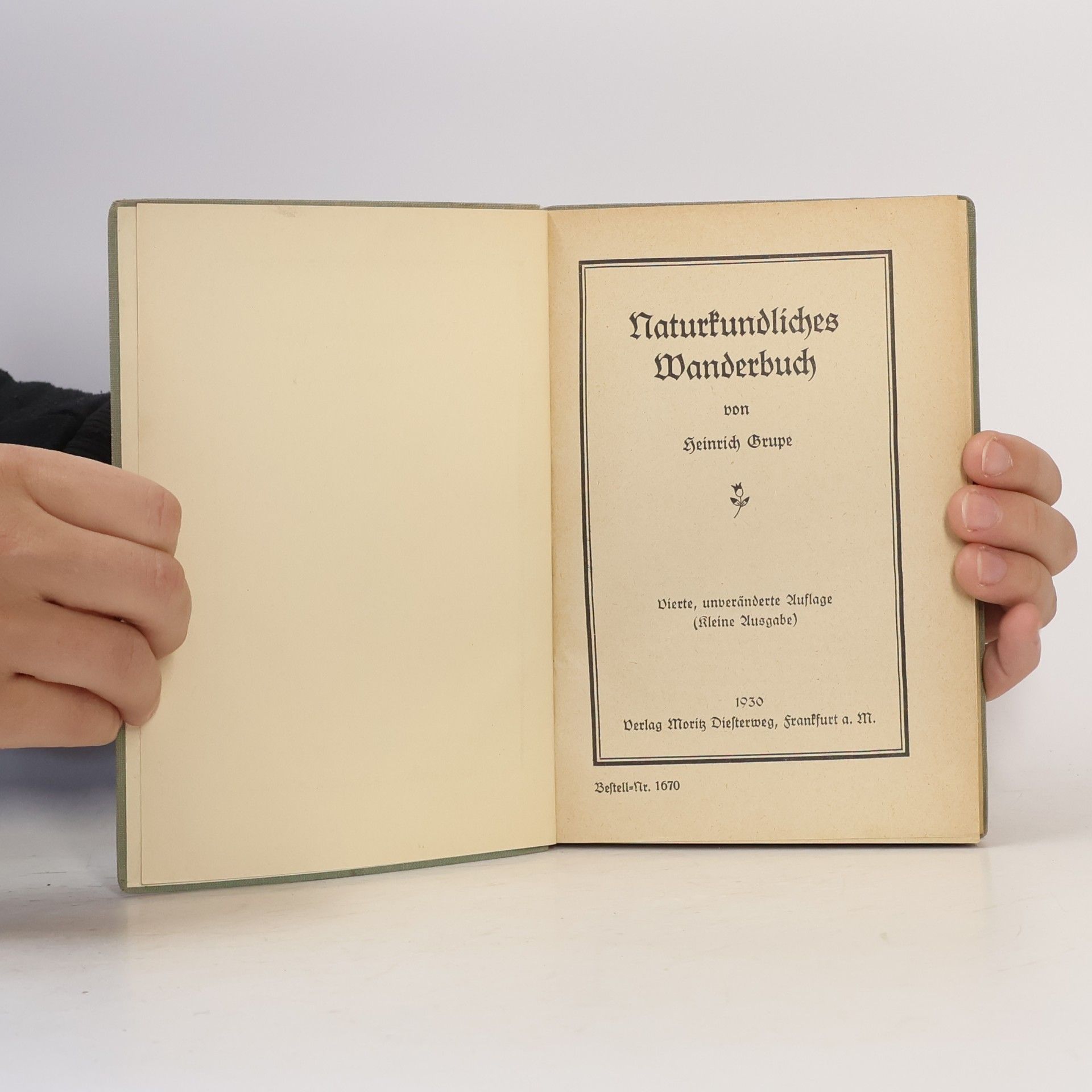 Heinrich Grupe Naturkundliches Wanderbuch
