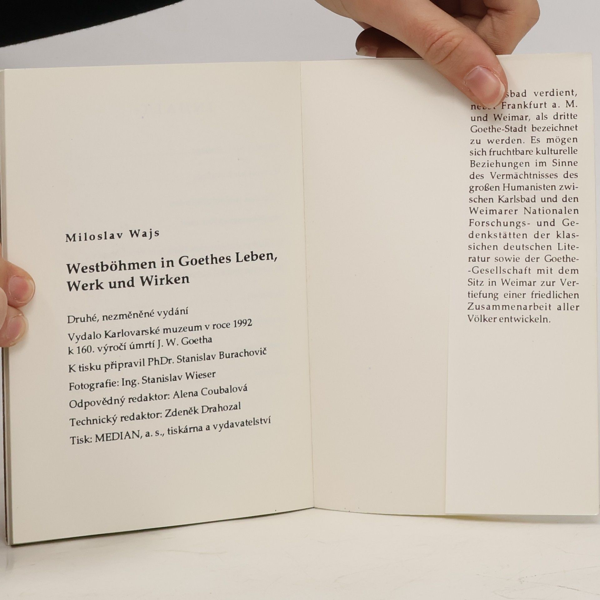 Miloslav Wajs Westböhmen in Goethes Leben, Werk und Wirken