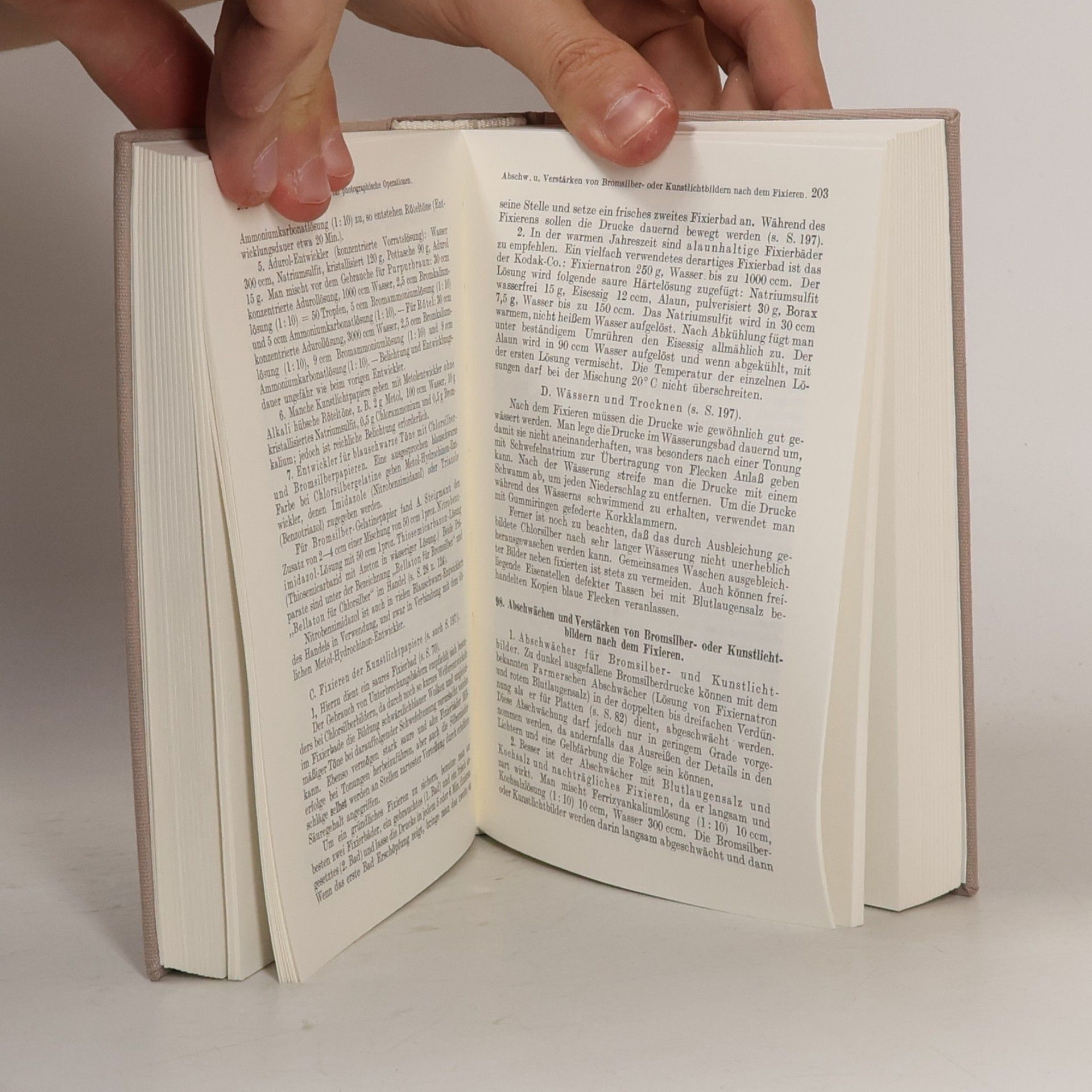 Josef Maria Eder Rezepte, Tabellen und Arbeitsvorschriften