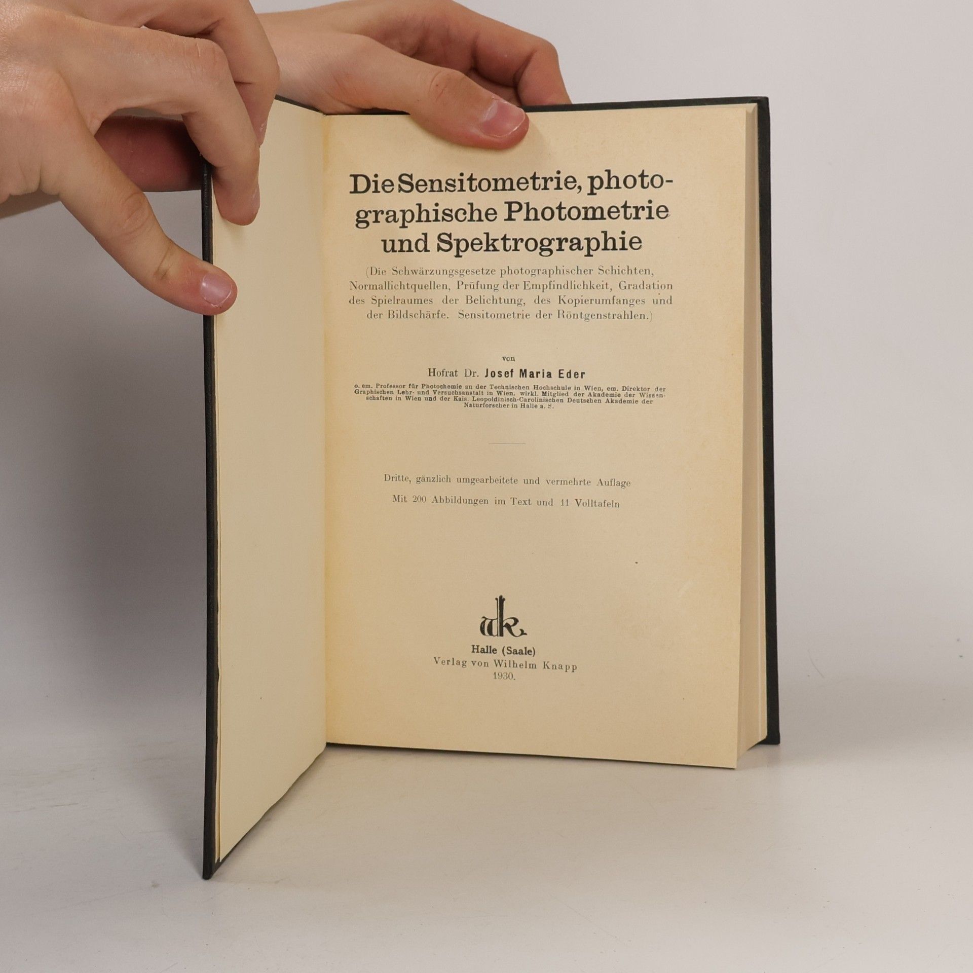 Hofrat Prof. Dr. Josef Maria Eder Handbuch der Photographie