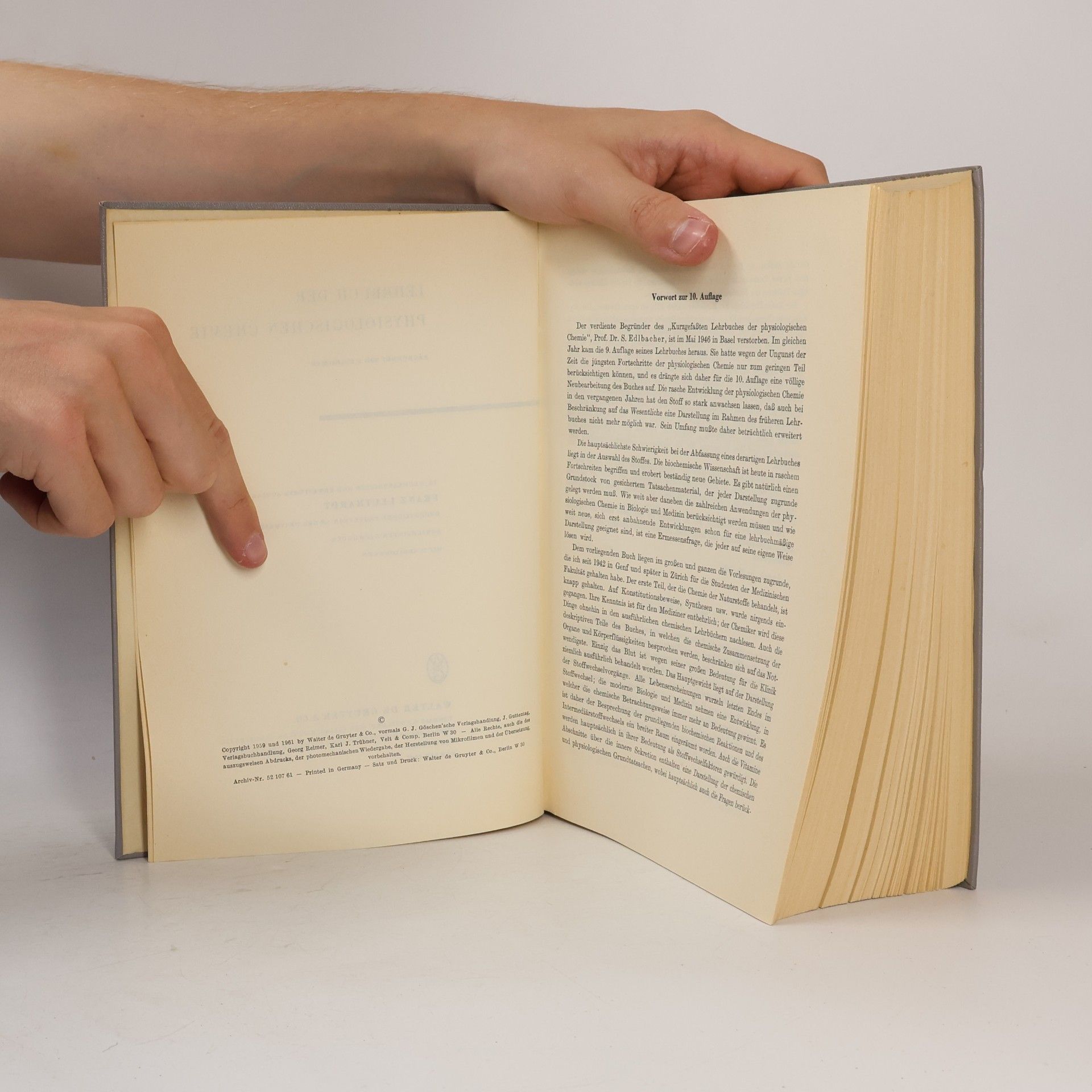 Franz Leuthardt Lehrbuch der psysiologischen Chemie