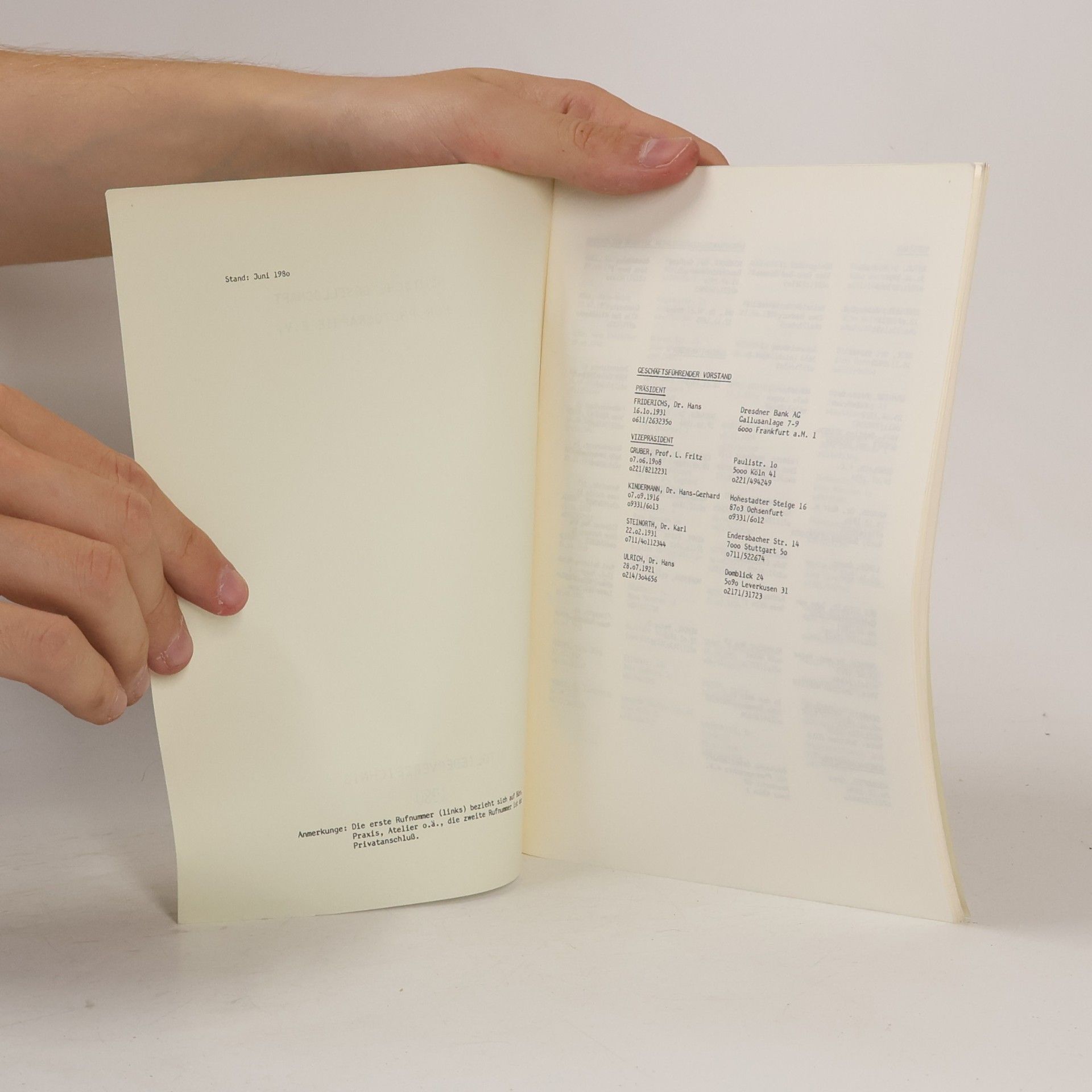 kolektiv Mitgliederverzeichnis 1980