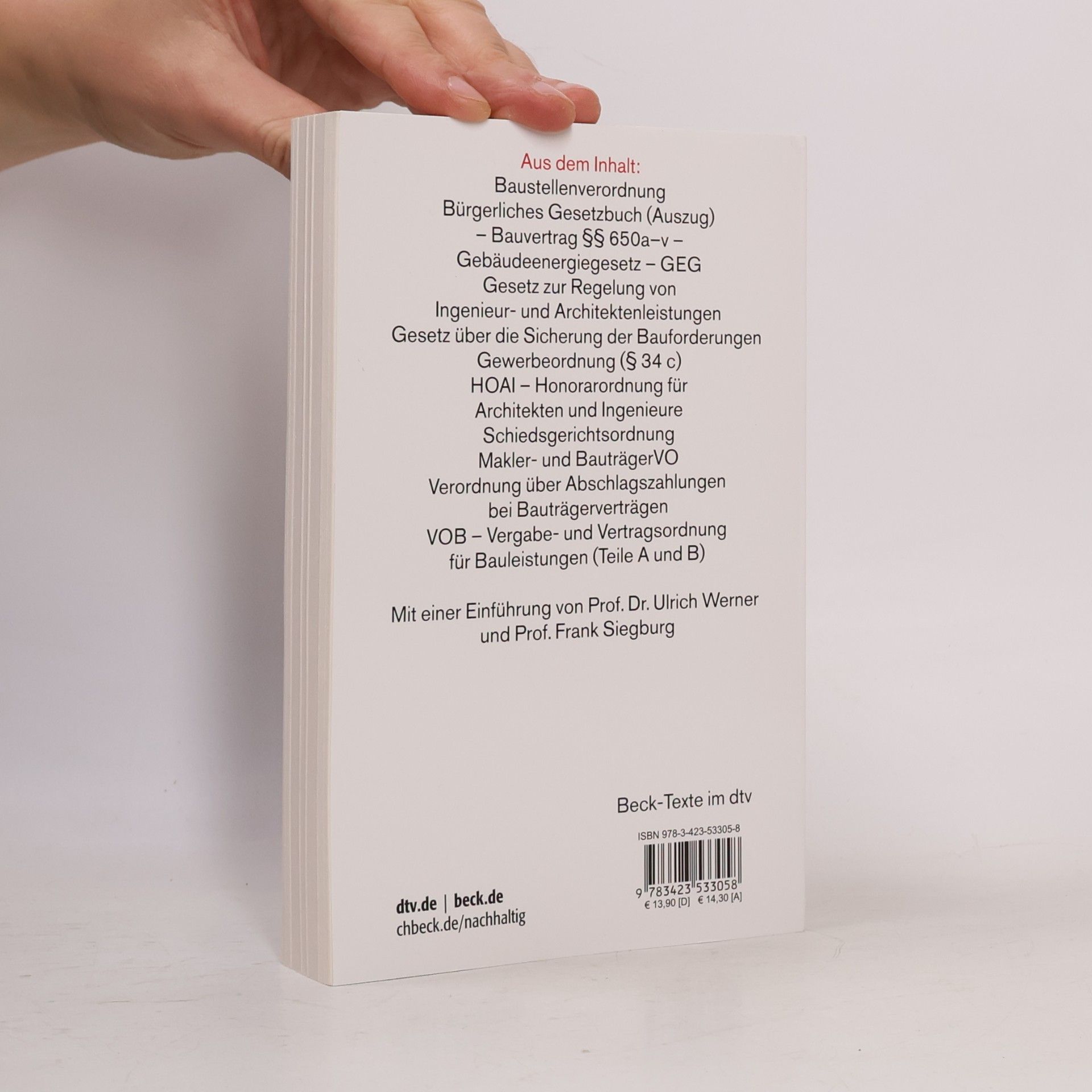 Beck-Texte - 40: VOB / BBB / HOAI