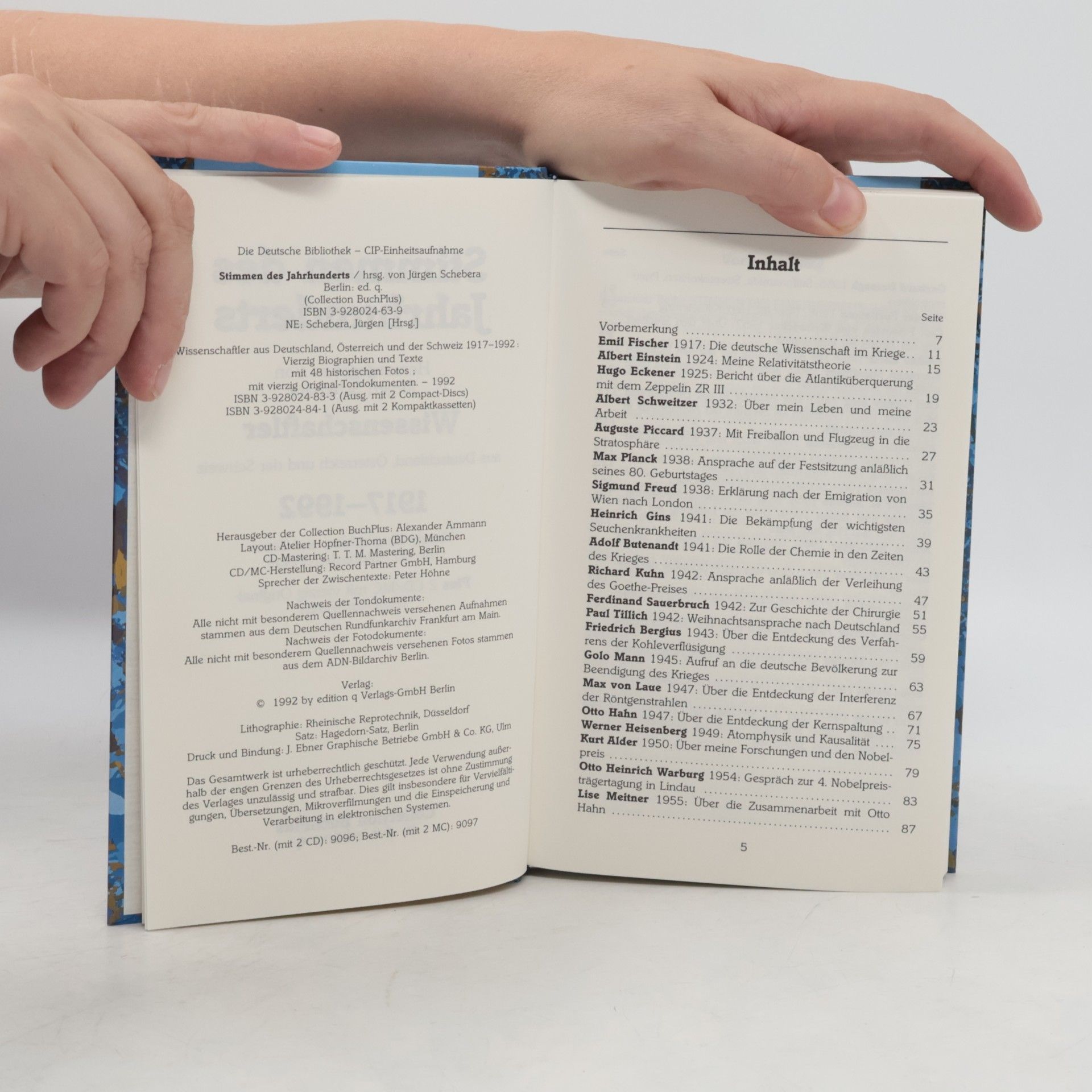 Stimmen des Jahrhunderts, Bd. 3. Wissenschaftler aus Deutschland, Österreich und der Schweiz 1917 - 1992 (inkl. 2 Cds)