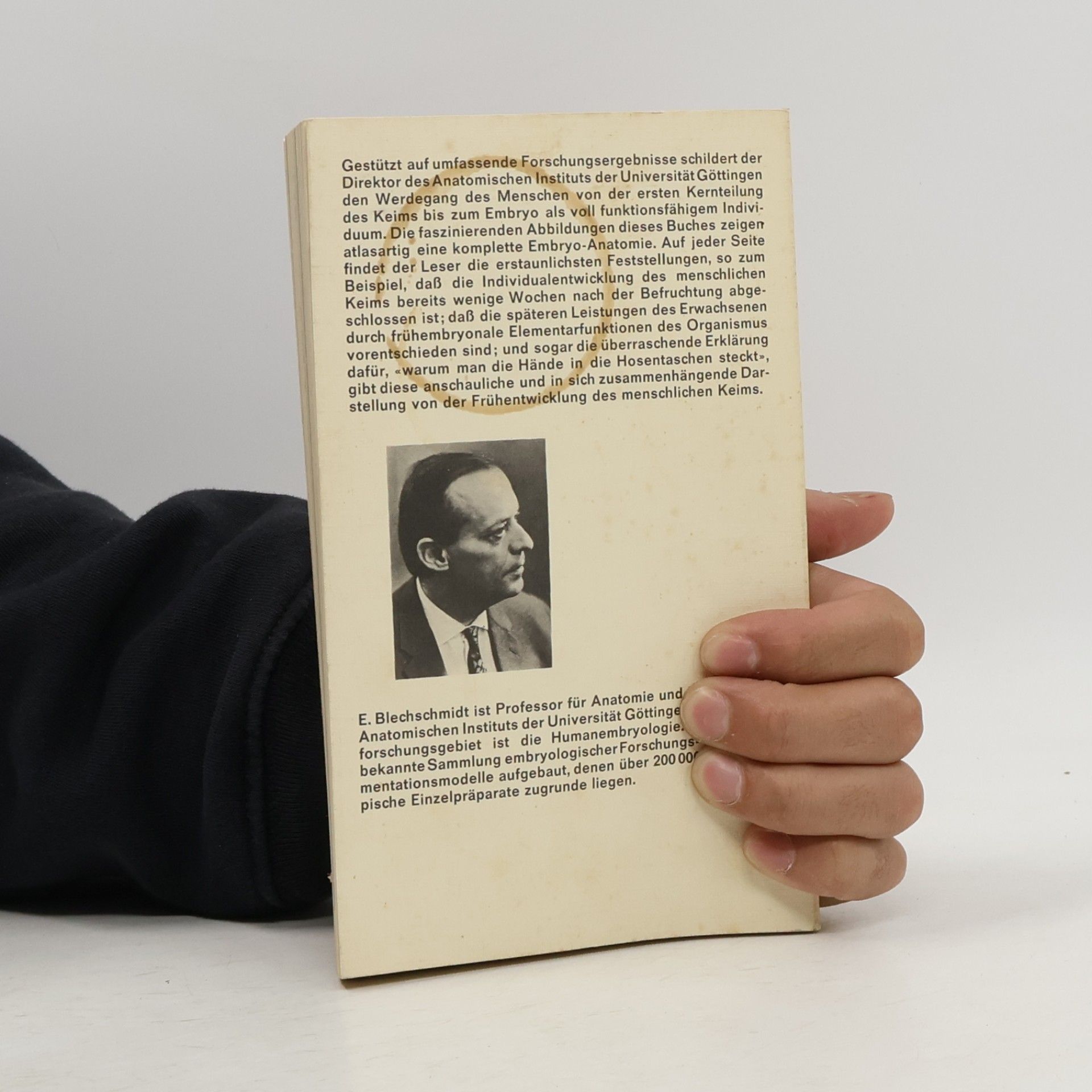 Erich Blechschmidt Vom Ei zum Embryo