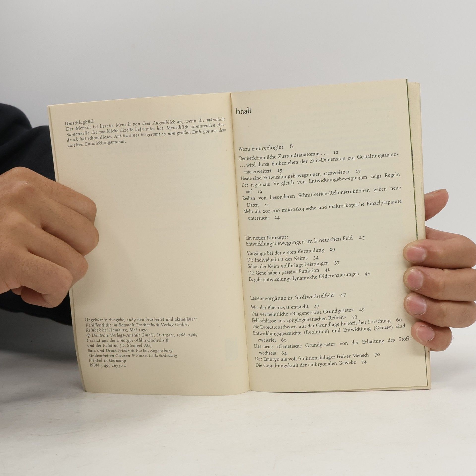 Erich Blechschmidt Vom Ei zum Embryo
