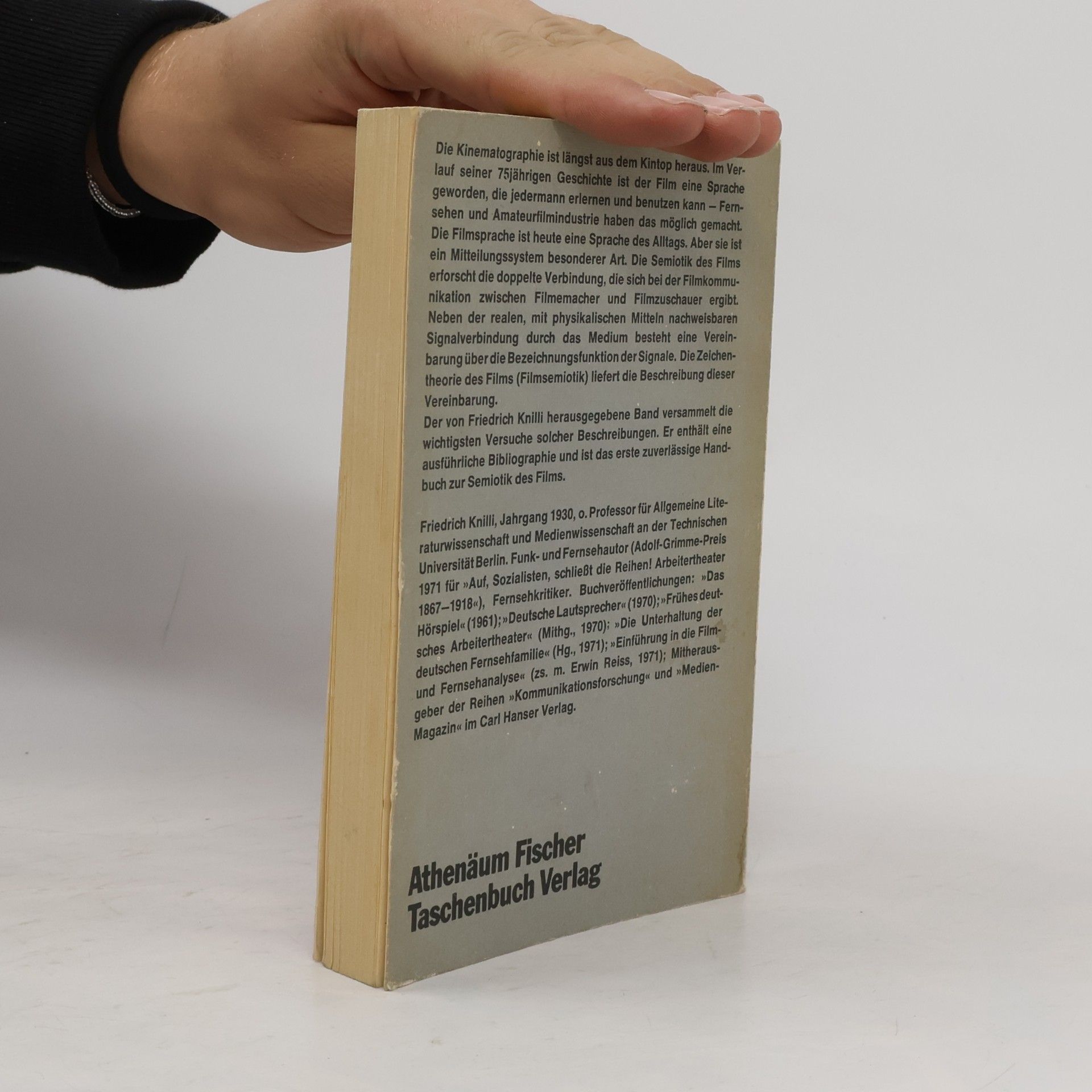 Friedrich Knilli Fischer Athenäum Taschenbücher - 2098: Semiotik des Films