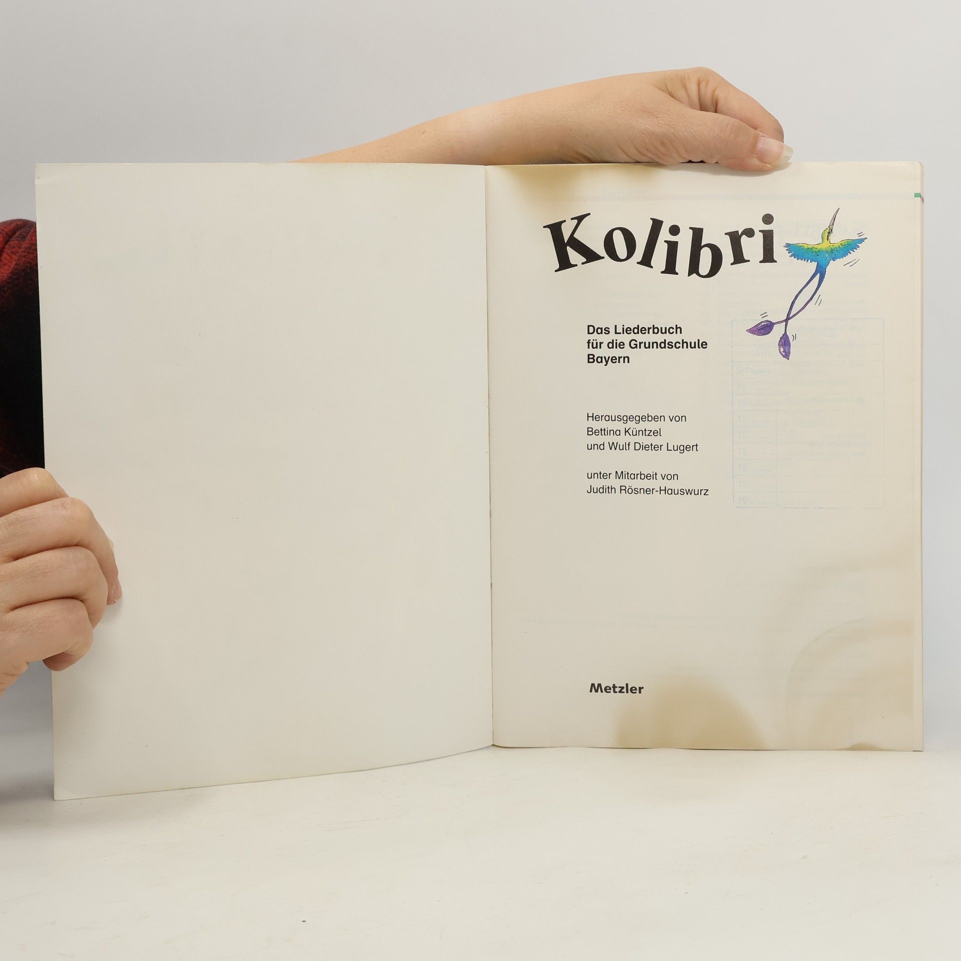 Bettina Küntzel Kolibri. Liederbuch. Bayern