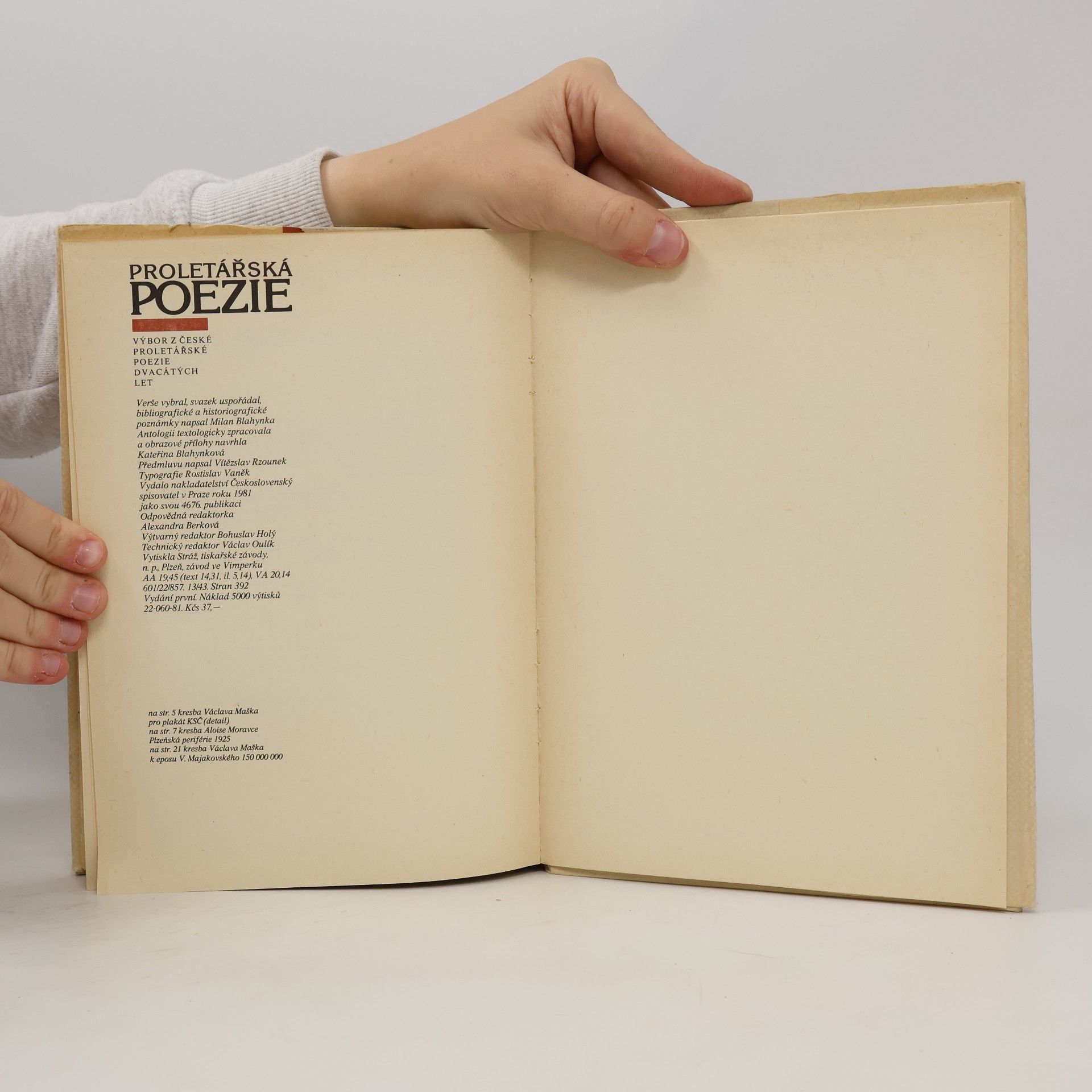 Milan Blahynka Proletářská poezie : Výbor z české proletářské poezie dvacátých let